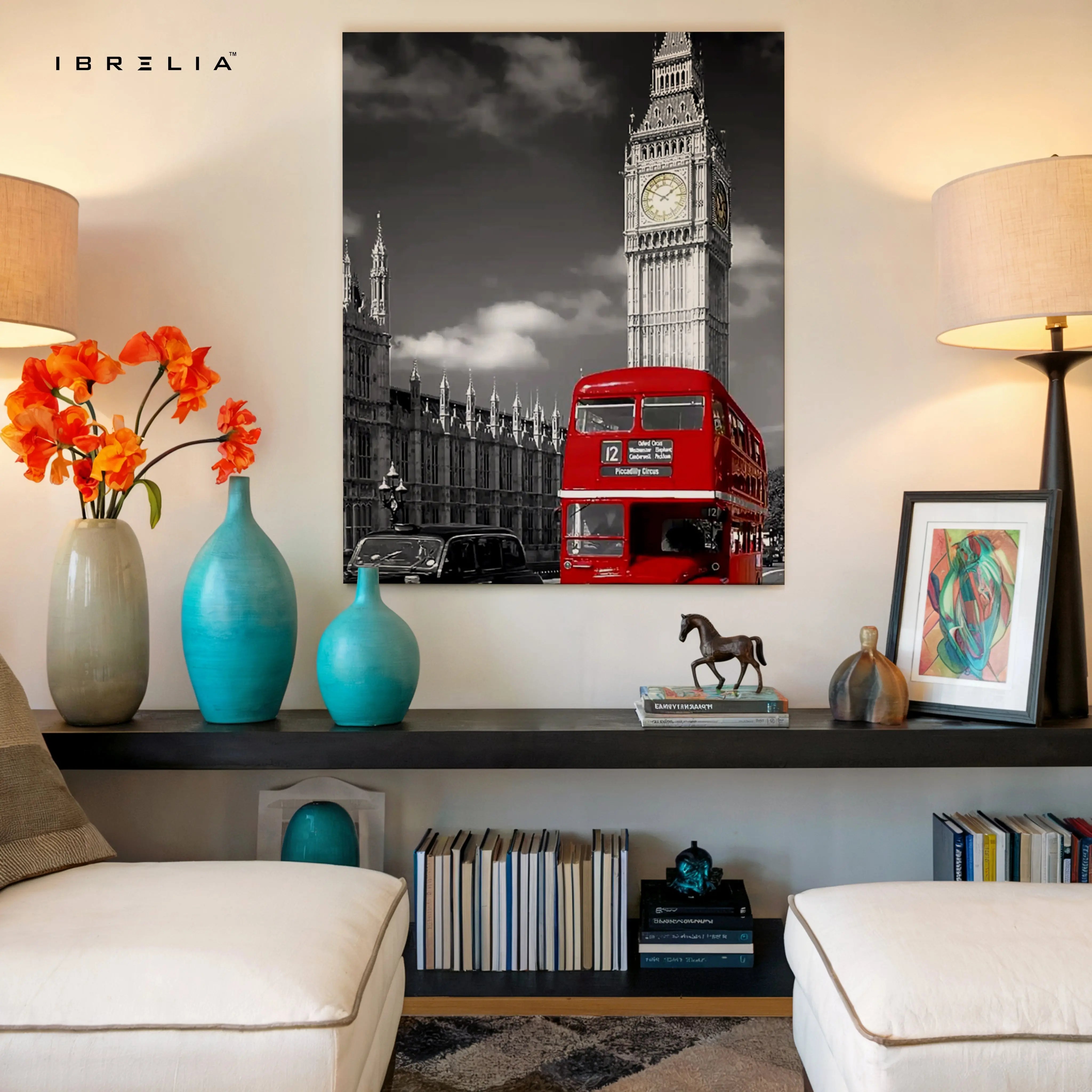 London Red Bus Big Ben Art – 4K Ultra Wrap Frame Wall Art in Pakistan | IBRELIA™ IBRELIA