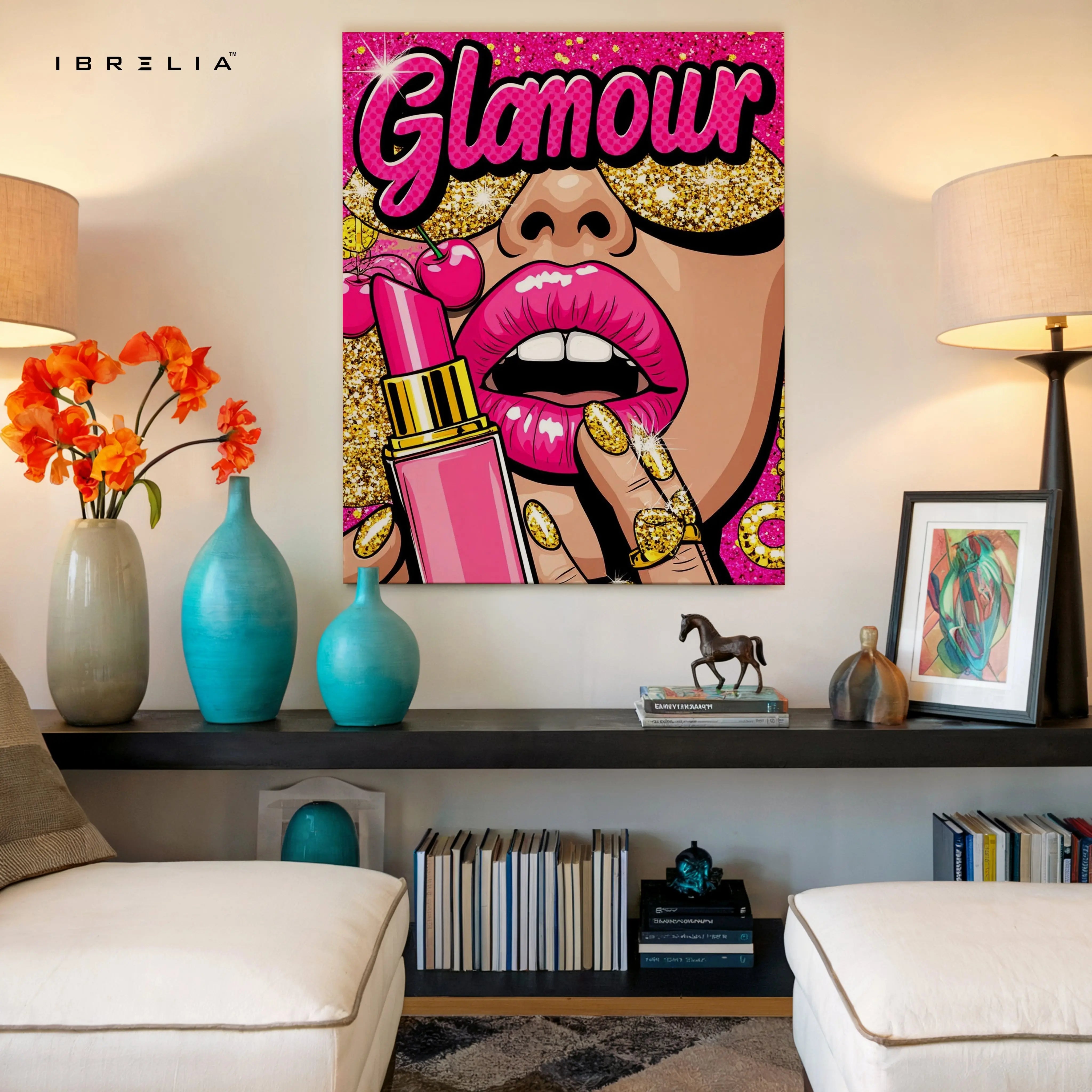 Glamour Pop Lips Art – 4K Ultra Wrap Frame Wall Art in Pakistan | IBRELIA™ IBRELIA