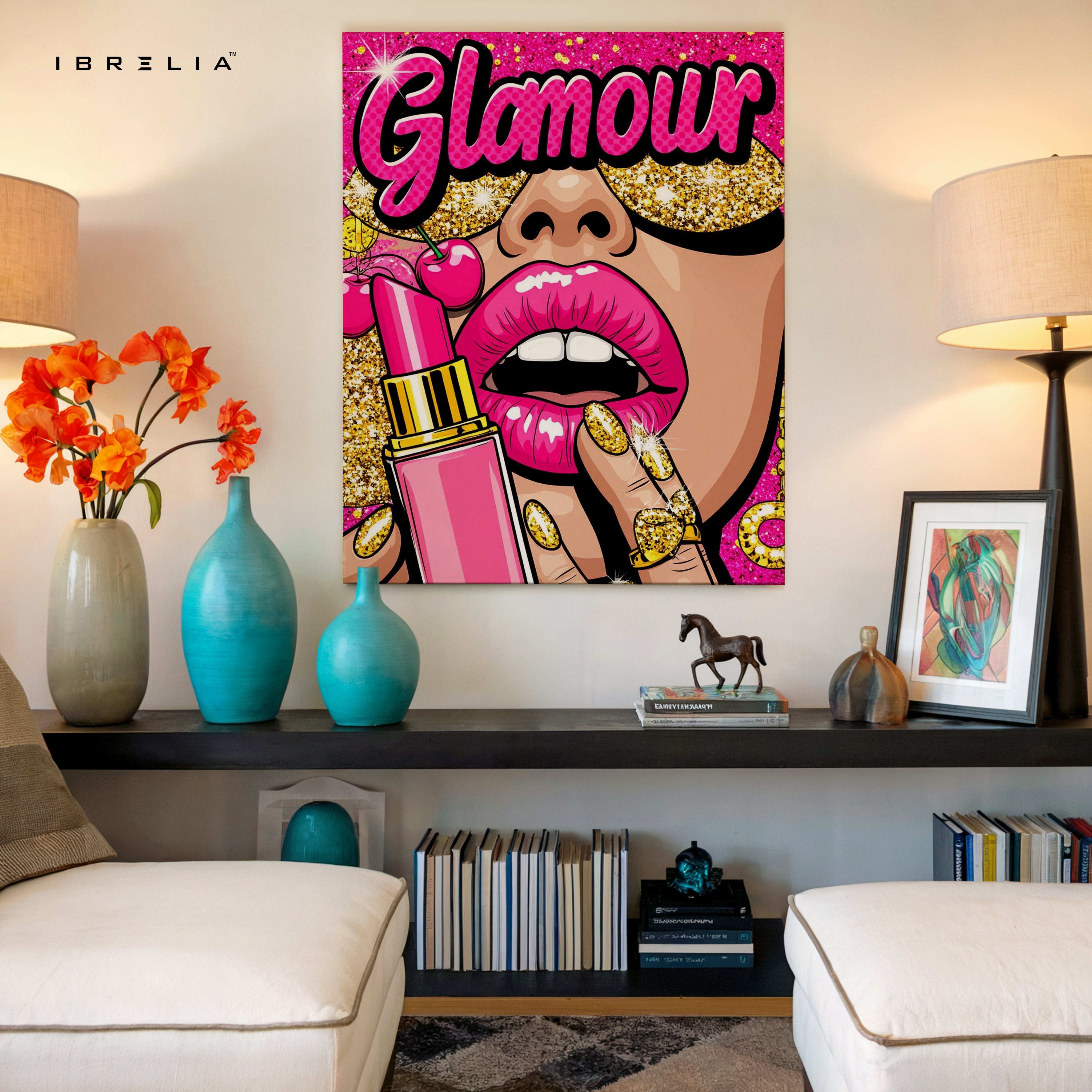 Glamour Pop Lips Art – 4K Ultra Wrap Frame Wall Art in Pakistan | IBRELIA™