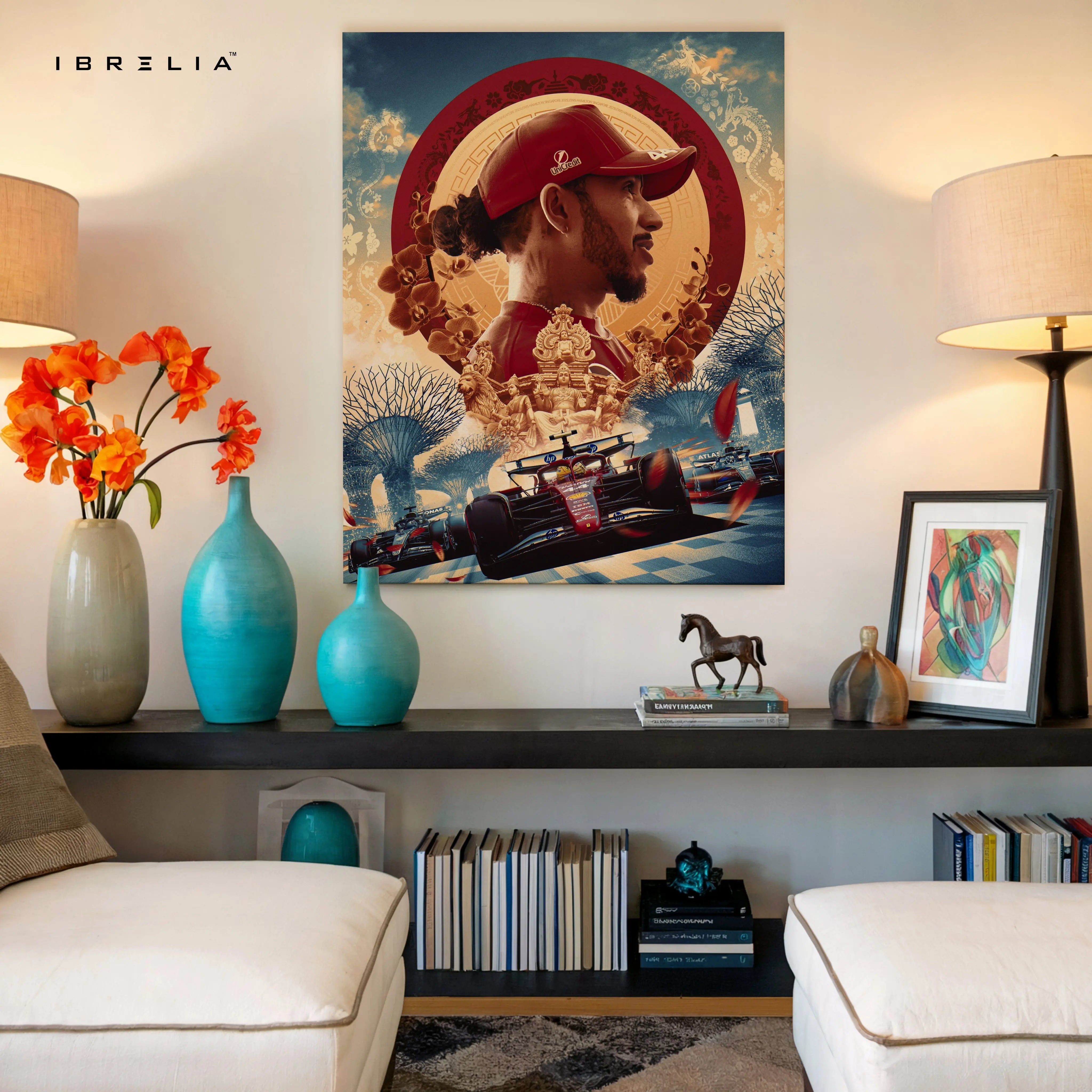 Lewis Hamilton Singapore Tribute – Formula 1 4K Ultra Wrap Frame Wall Art in Pakistan | IBRELIA™ IBRELIA