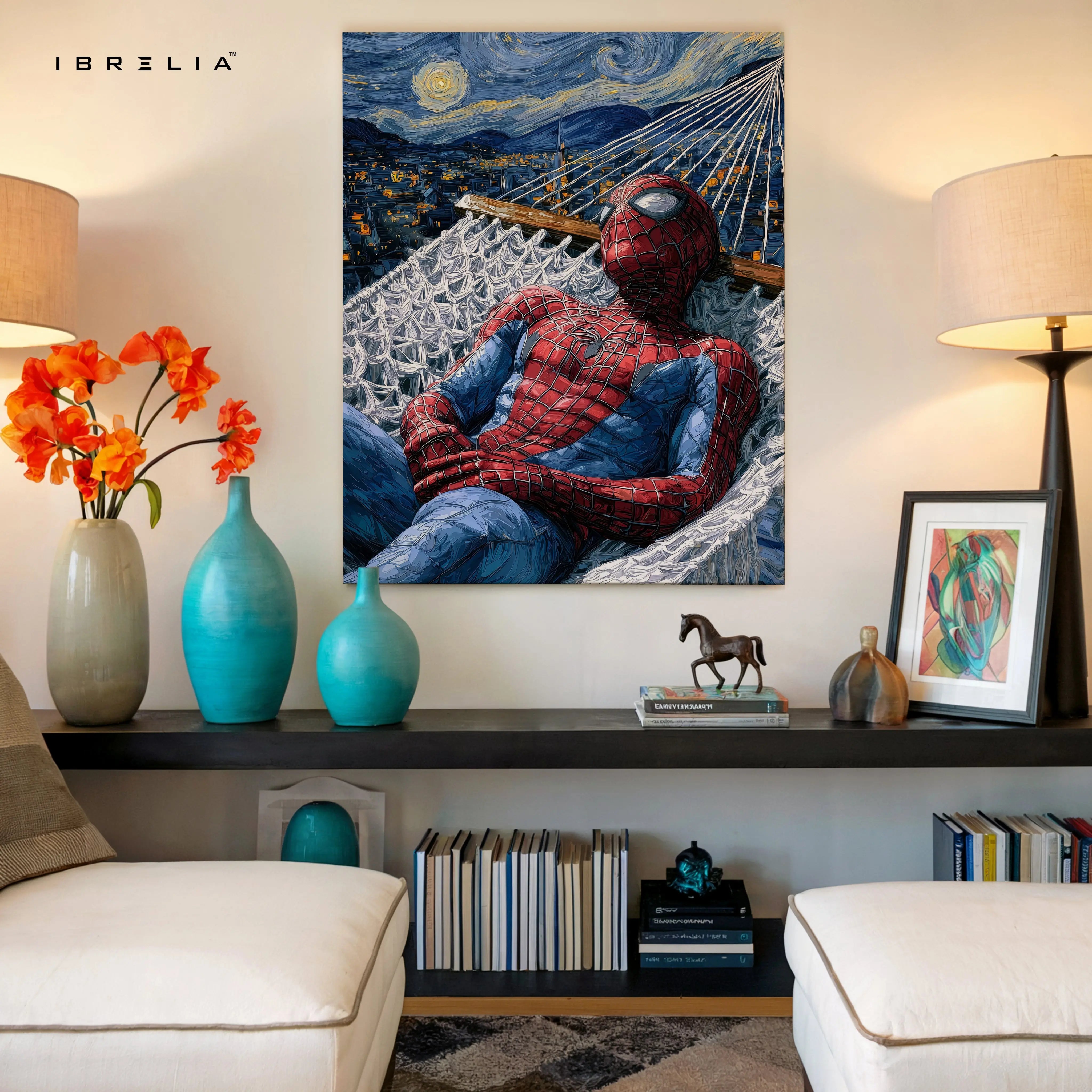 Spider-Man Starry Night Fusion Art – 4K Ultra Wrap Frame Wall Art in Pakistan | IBRELIA™ IBRELIA