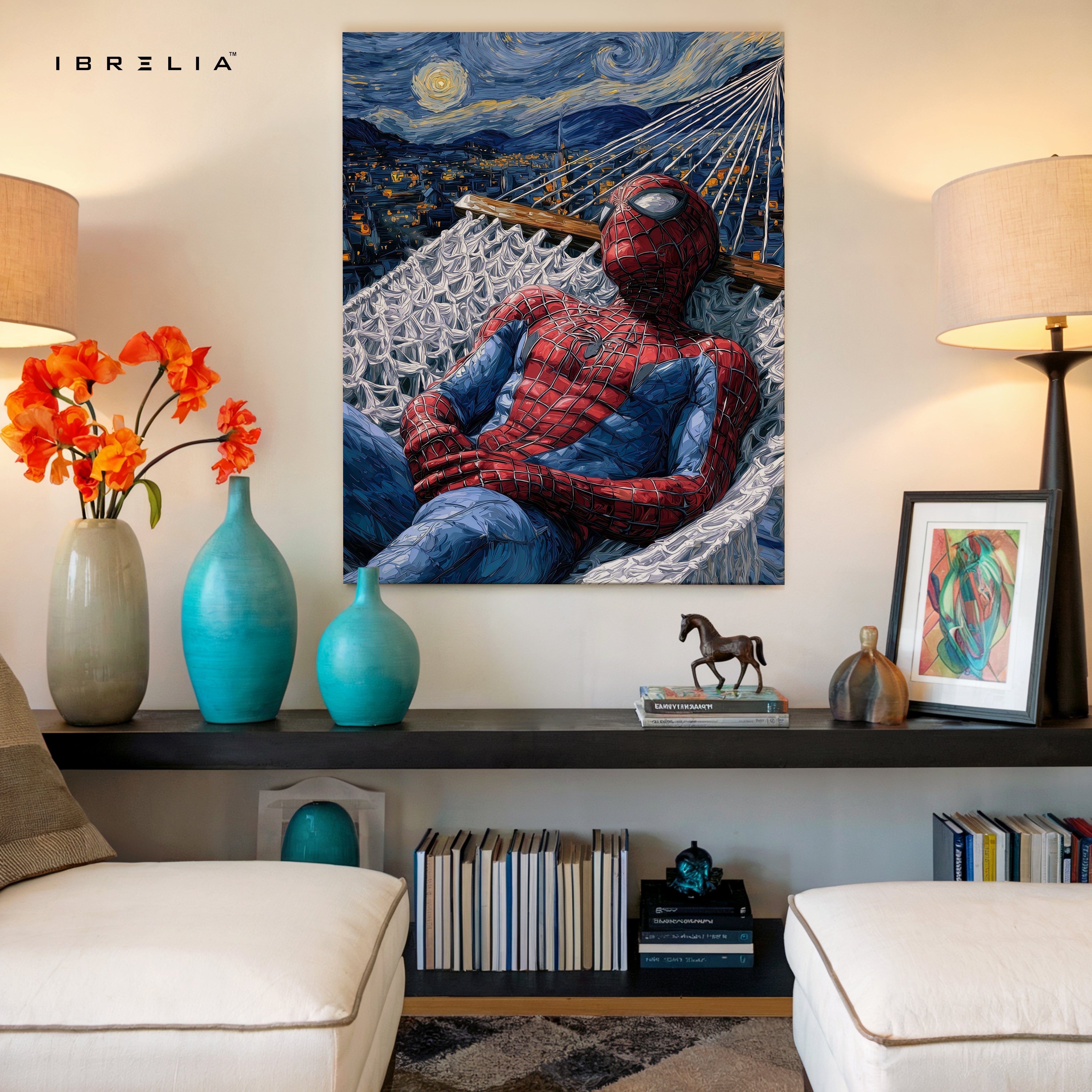 Spider-Man Starry Night Fusion Art – 4K Ultra Wrap Frame Wall Art in Pakistan | IBRELIA™