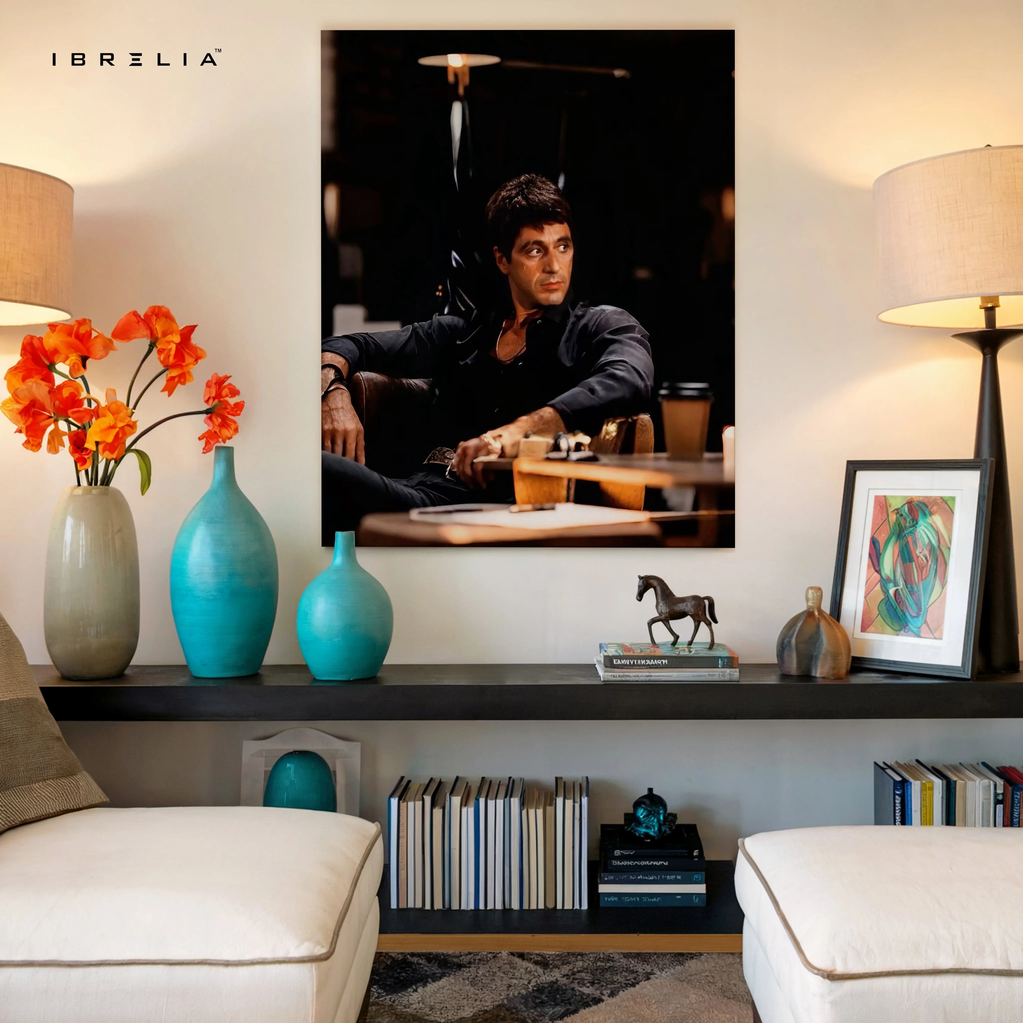 Scarface Tony Montana Power Portrait – 4K Ultra Wrap Frame Wall Art in Pakistan | IBRELIA™ IBRELIA