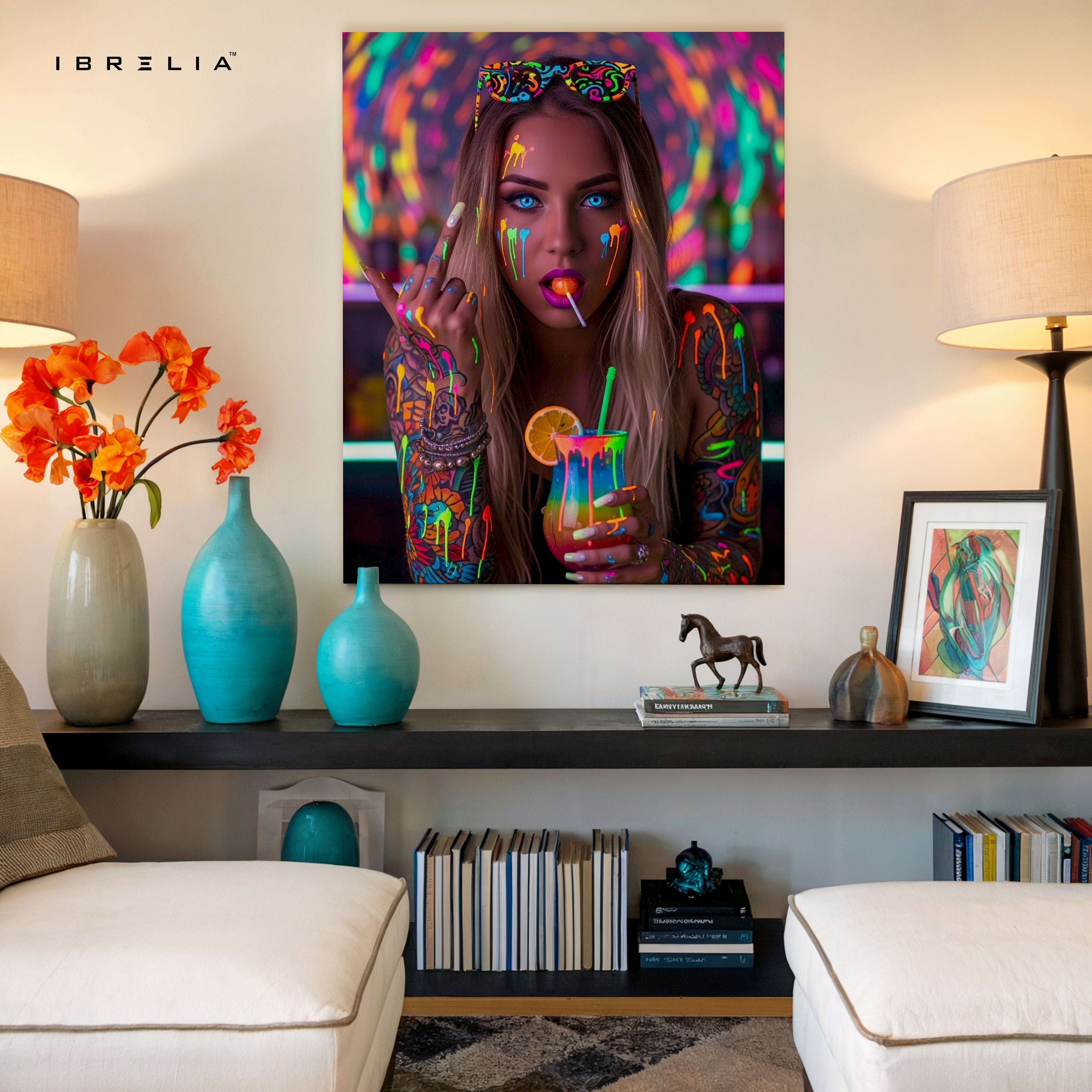 Neon Rebel Street Girl Art – 4K Ultra Wrap Frame Wall Art in Pakistan | IBRELIA™