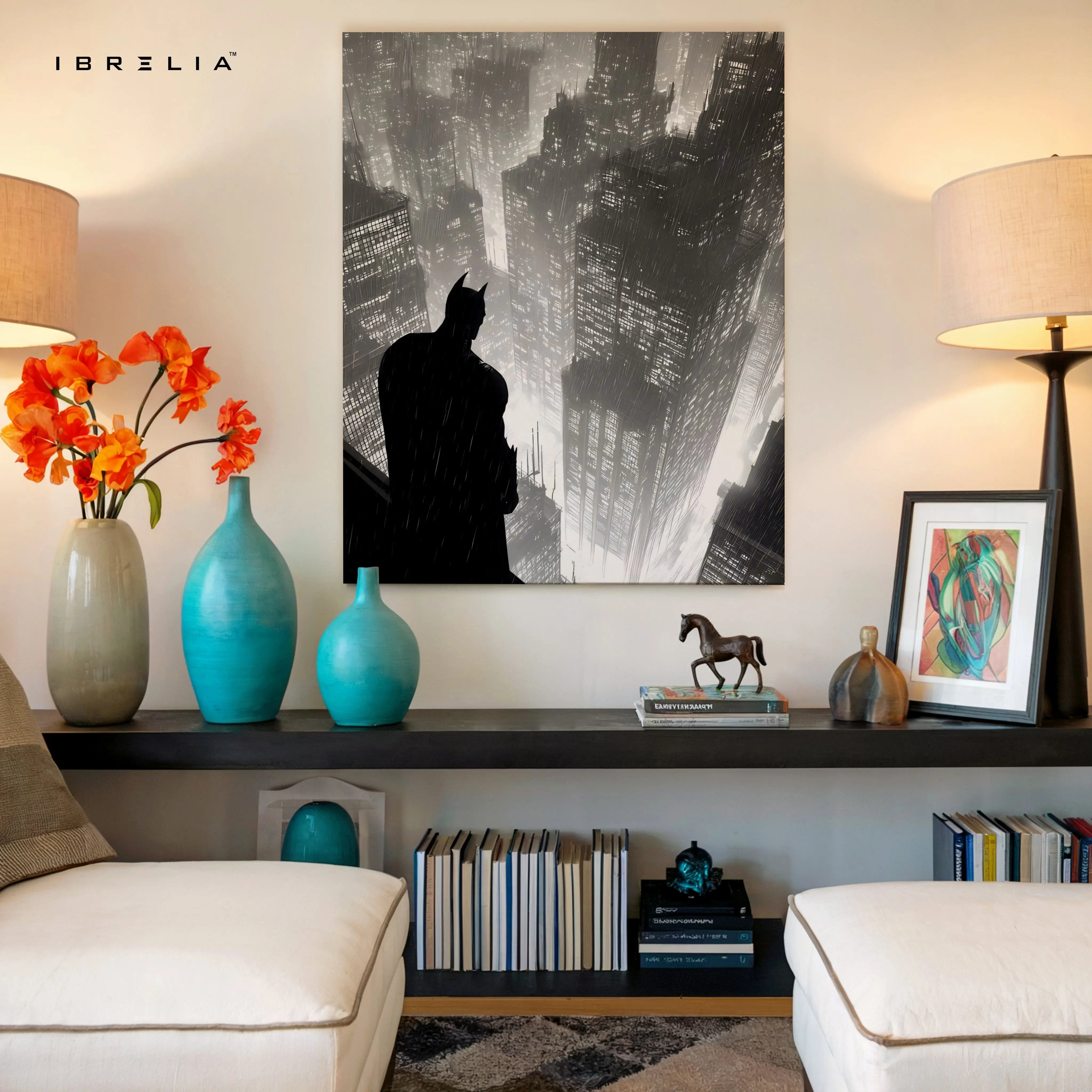 Midnight Vigil Silhouette – Dark Cinematic Cityscape Art | 4K Ultra Wrap Frame Wall Art in Pakistan | IBRELIA™ IBRELIA