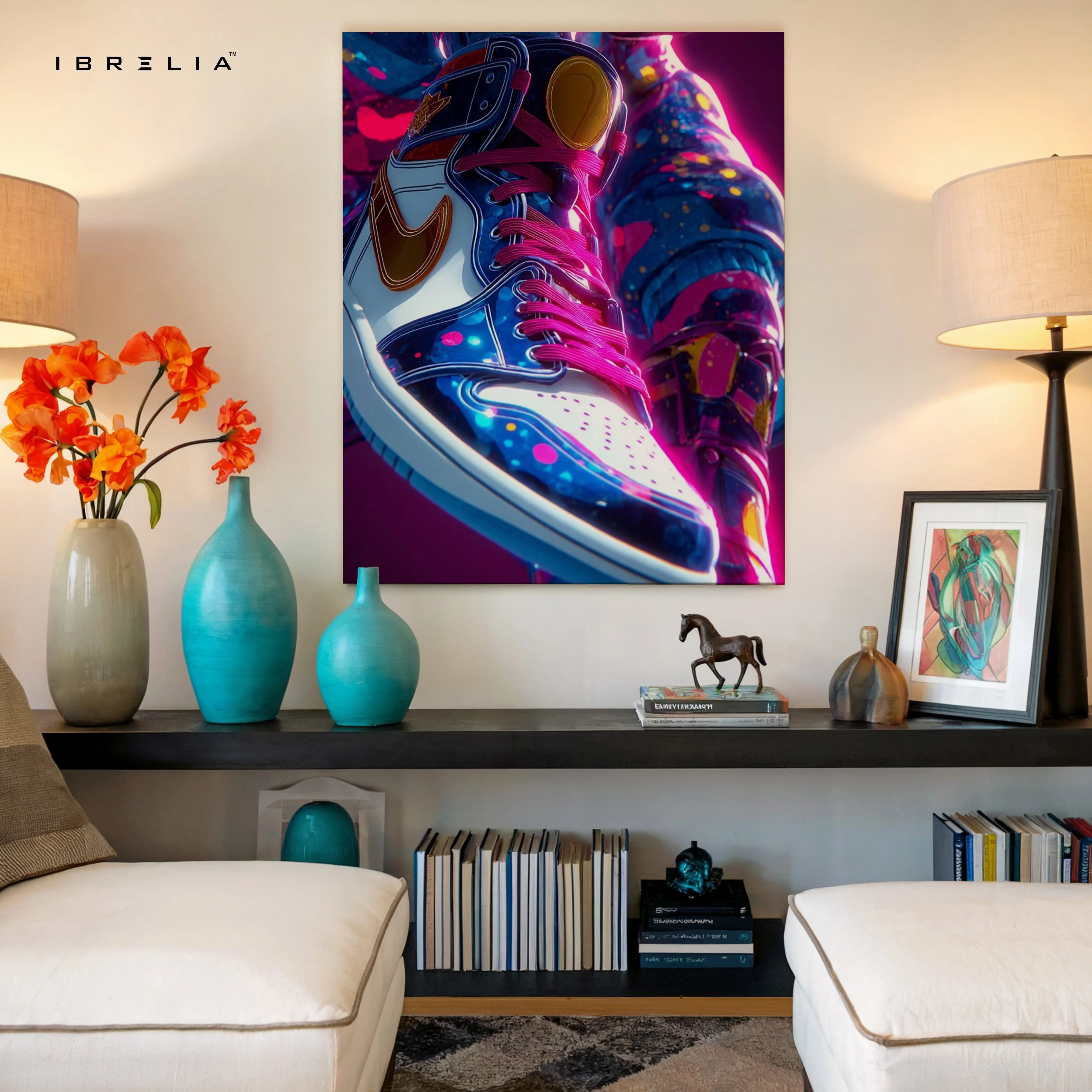 Neon Street Sneakers Art – 4K Ultra Wrap Frame Wall Art in Pakistan | IBRELIA™ IBRELIA