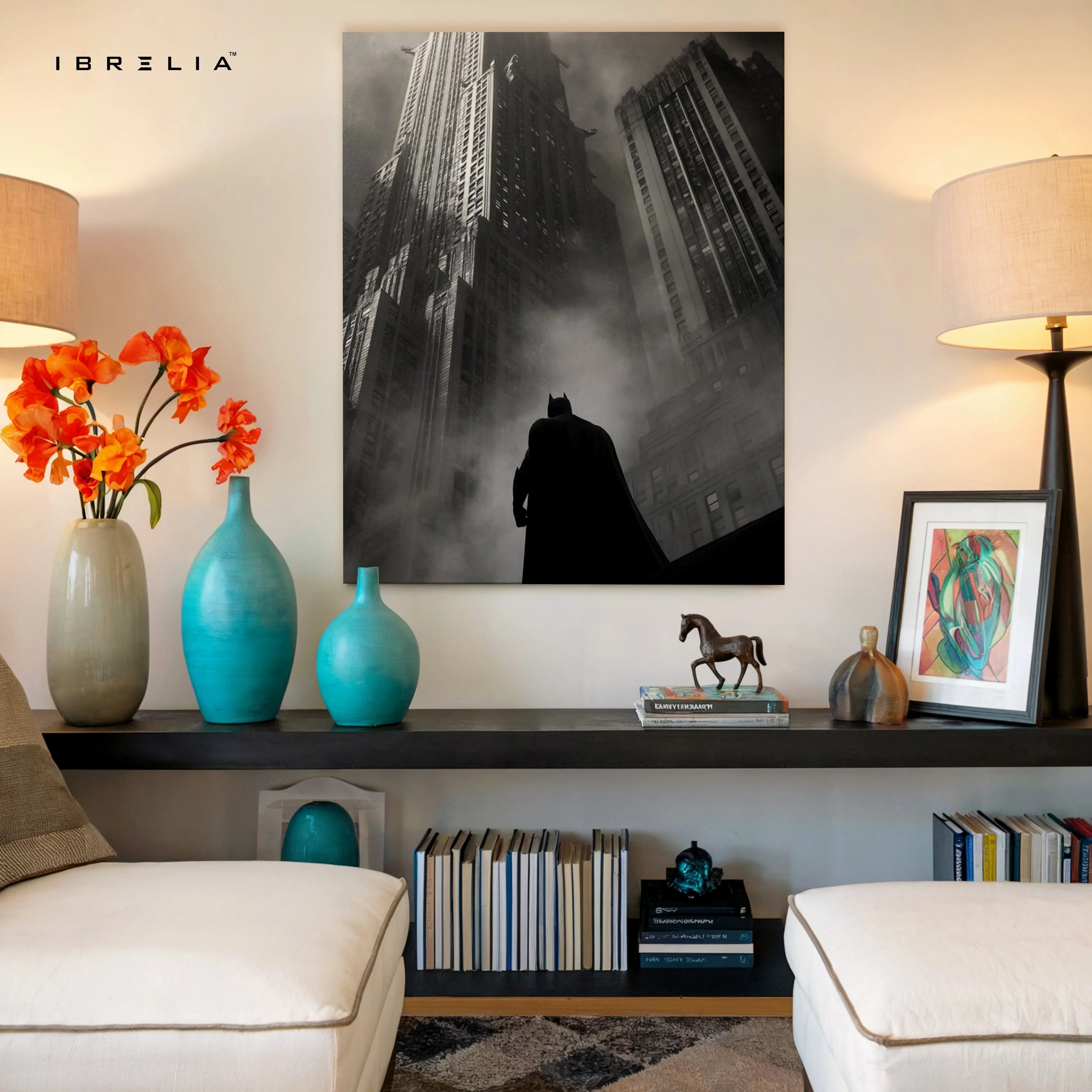 Gotham Ascension Silhouette – Dark Noir Skyscraper Art | 4K Ultra Wrap Frame Wall Art in Pakistan | IBRELIA™ IBRELIA