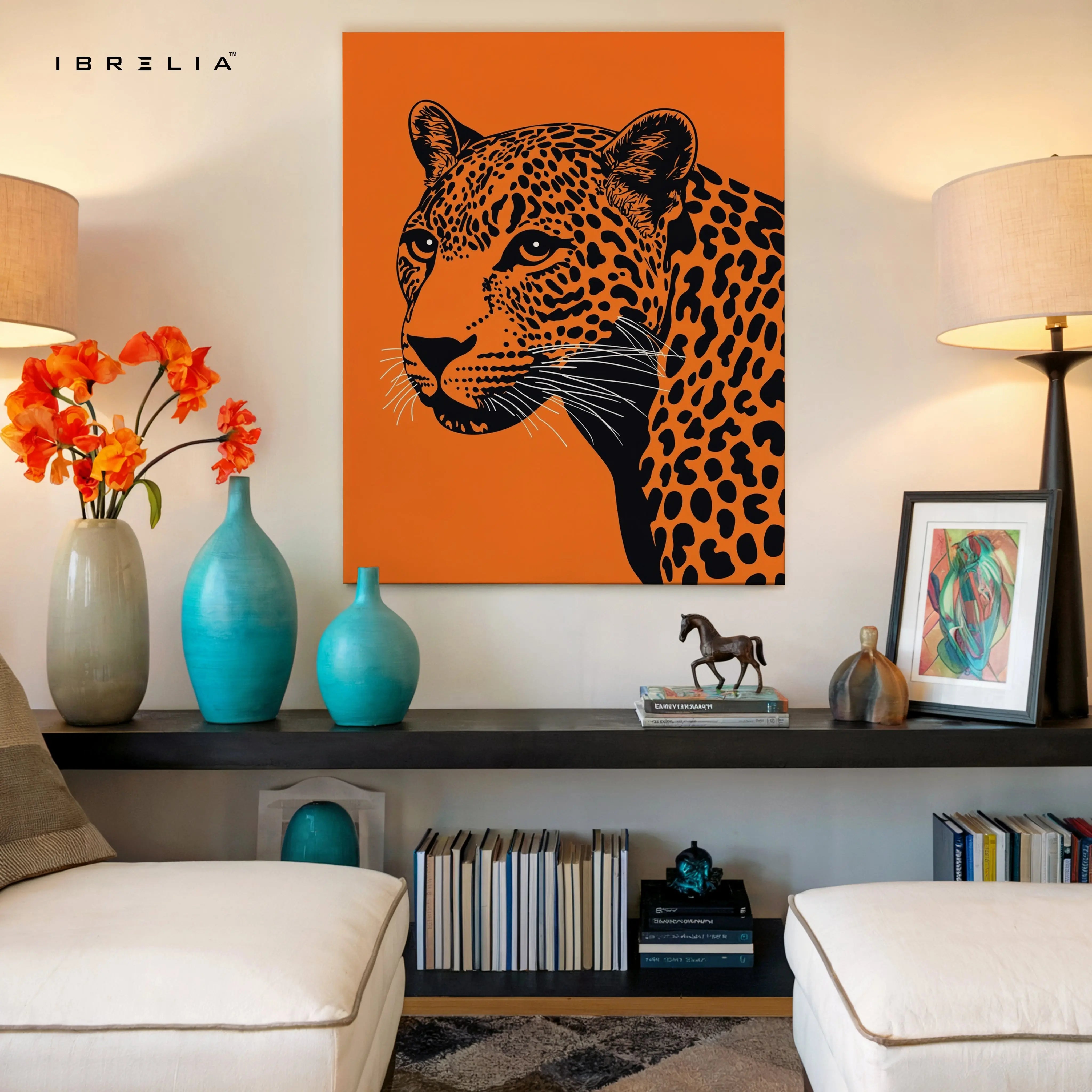Majestic Leopard Minimal Art – 4K Ultra Wrap Frame Wall Art in Pakistan | IBRELIA™ IBRELIA