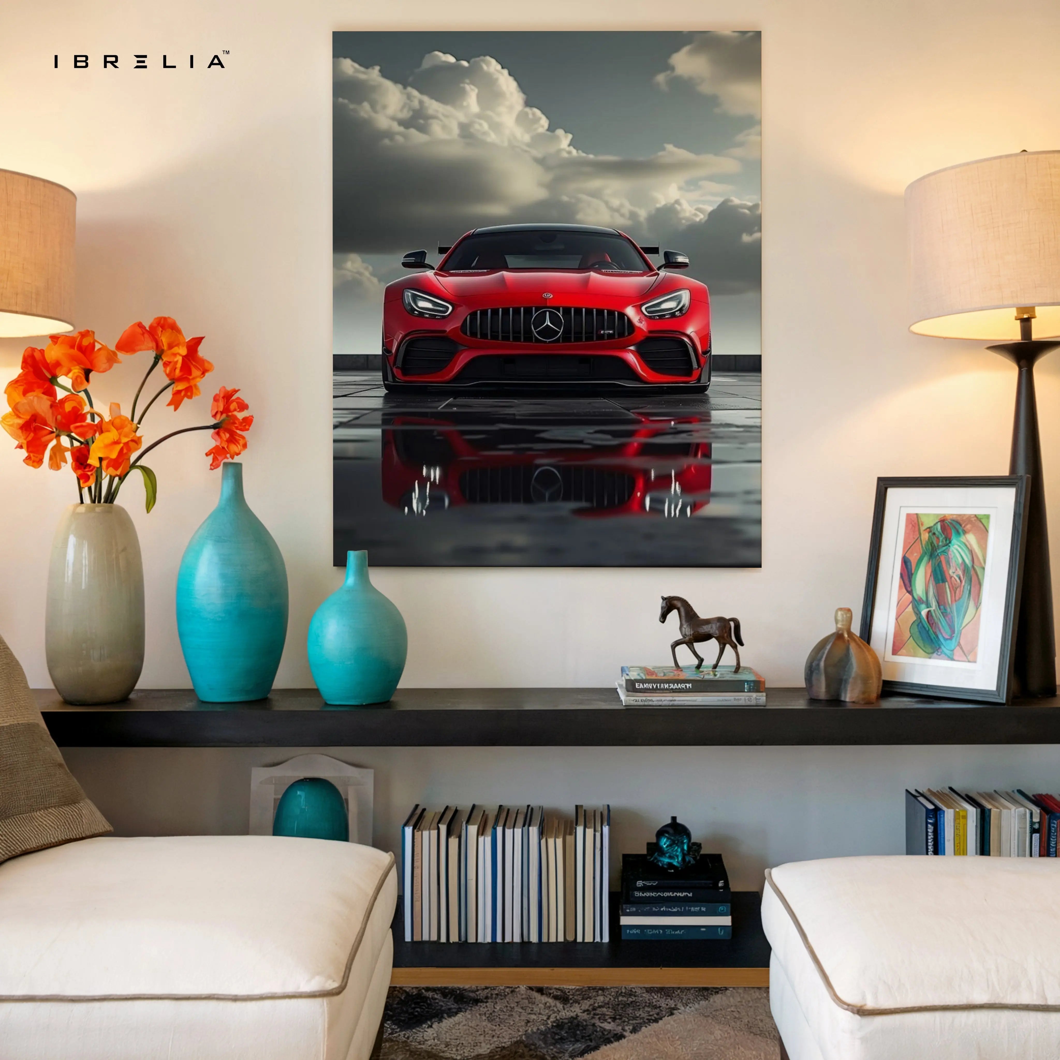 Mercedes AMG GT Power Reflection – 4K Ultra Wrap Frame Wall Art in Pakistan | IBRELIA™ IBRELIA