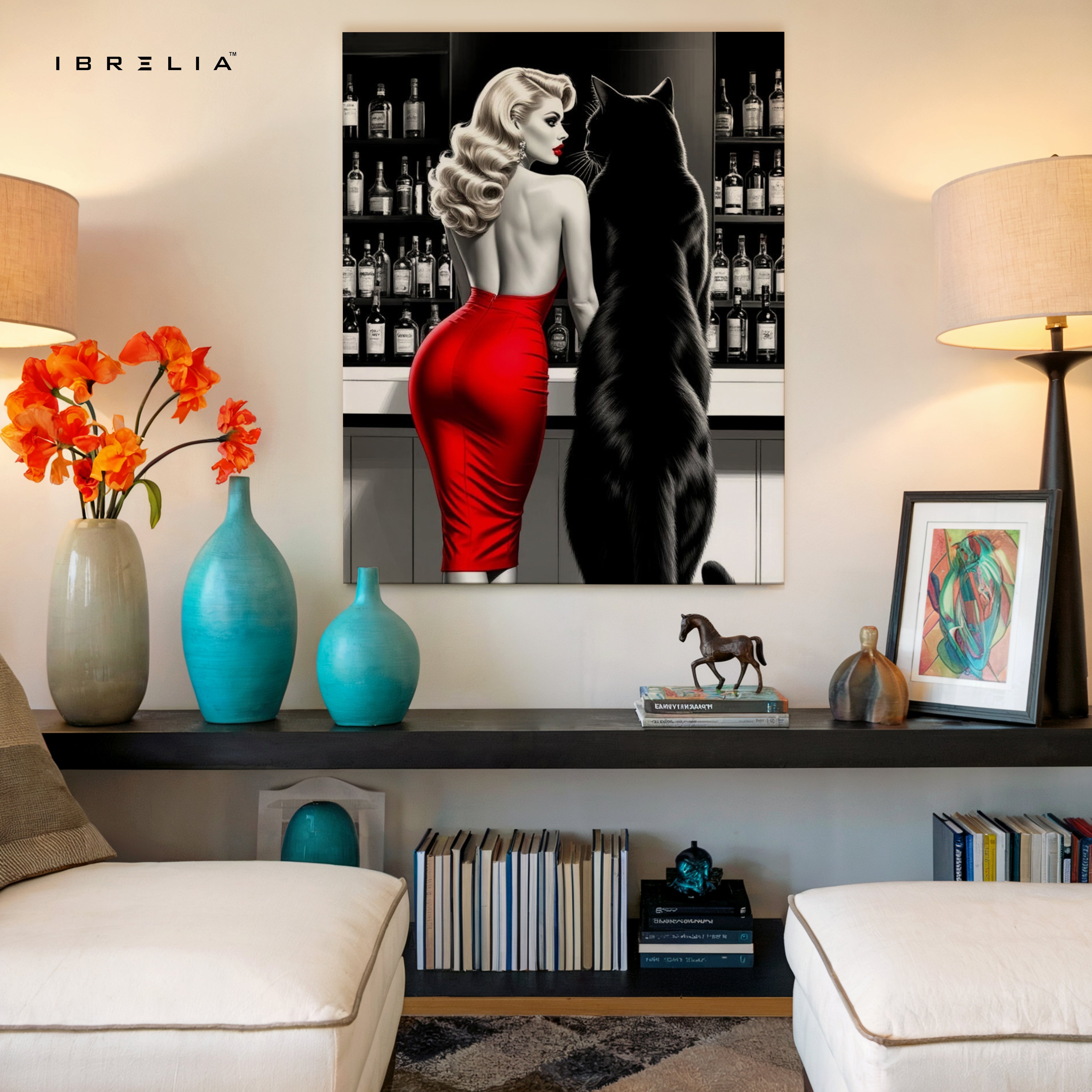 Crimson Elegance Noir Art – 4K Ultra Wrap Frame Wall Art in Pakistan | IBRELIA™