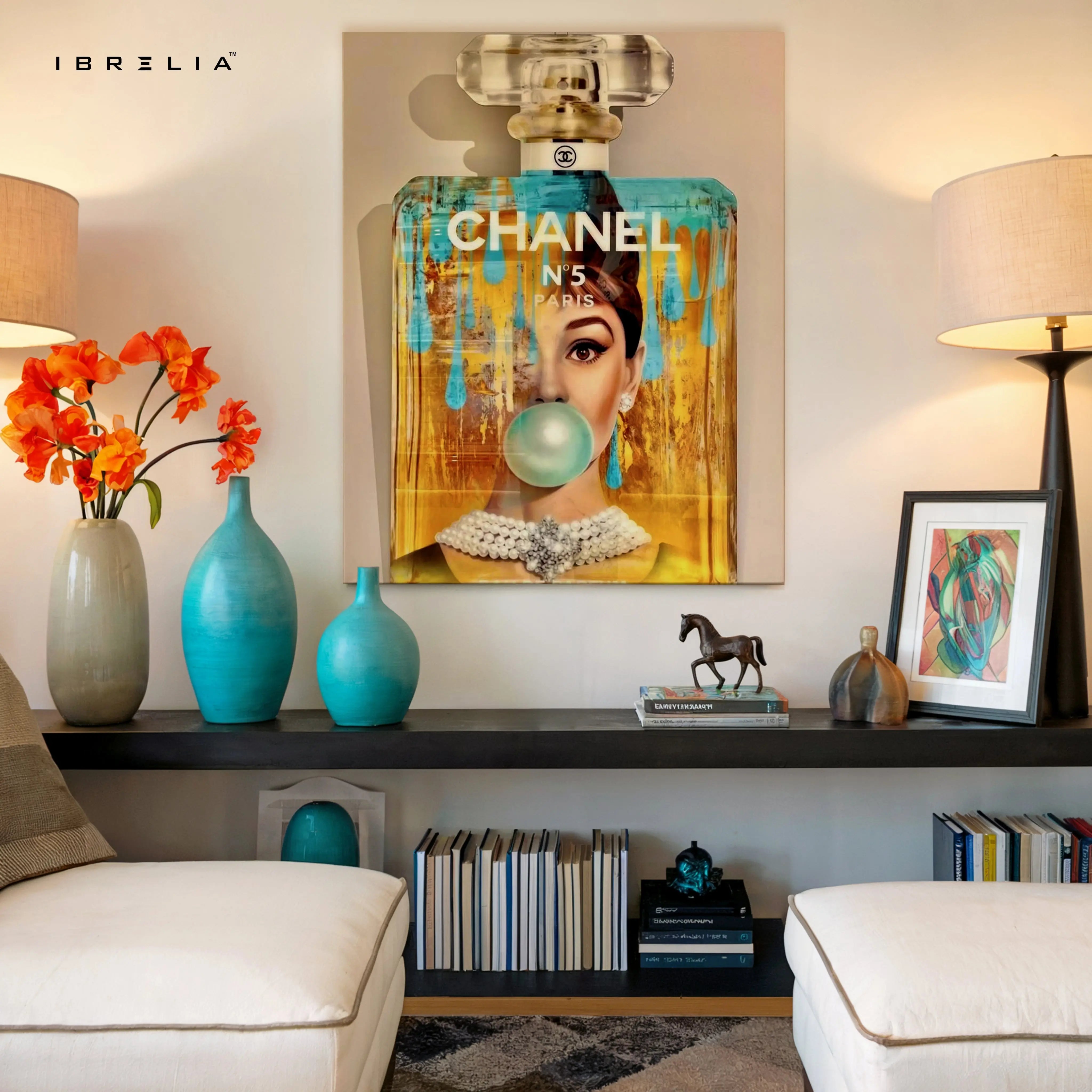 Chanel No.5 Bubble Glam Art – 4K Ultra Wrap Frame Wall Art in Pakistan | IBRELIA™ IBRELIA