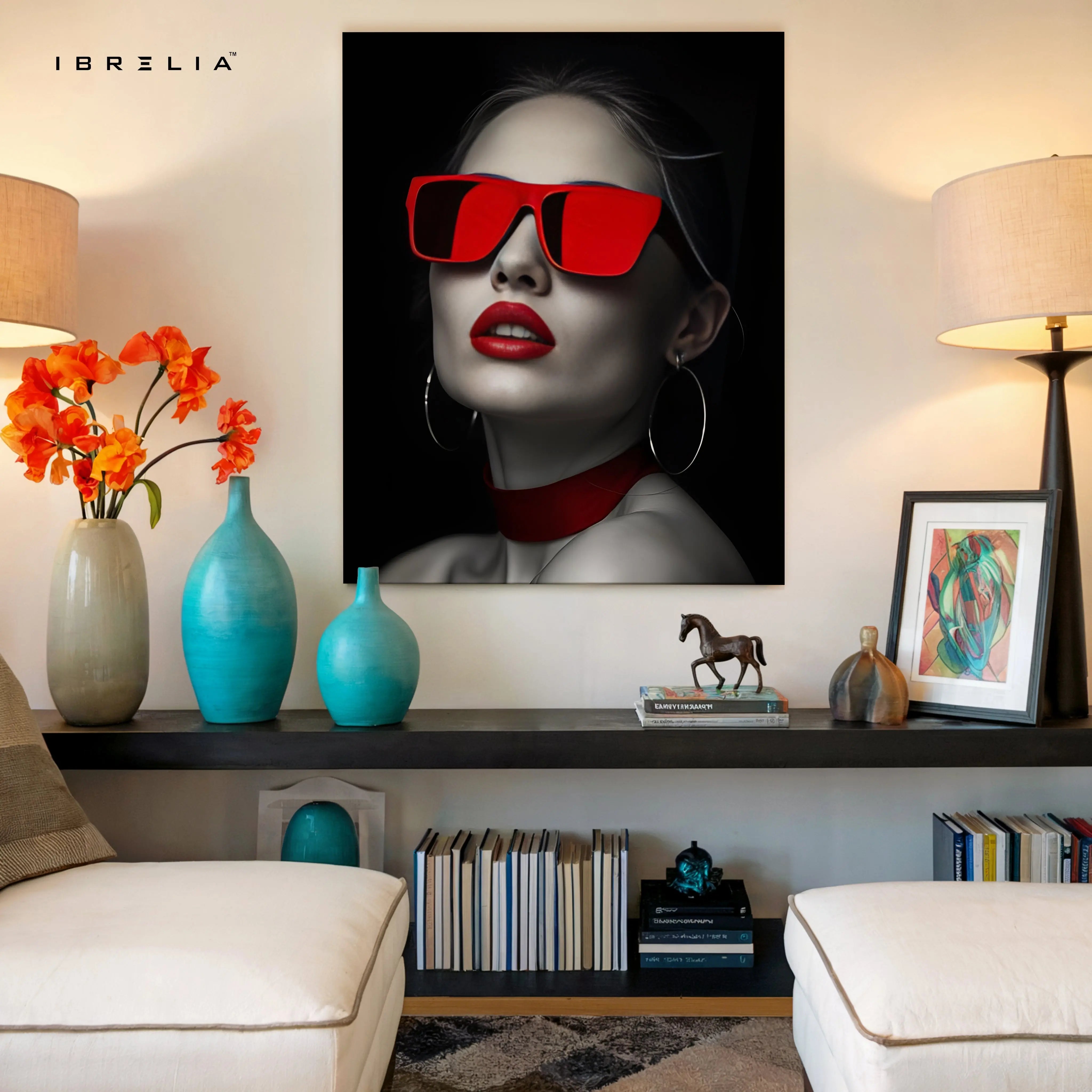 Scarlet Vision Glam Portrait – 4K Ultra Wrap Frame Wall Art in Pakistan | IBRELIA™ IBRELIA