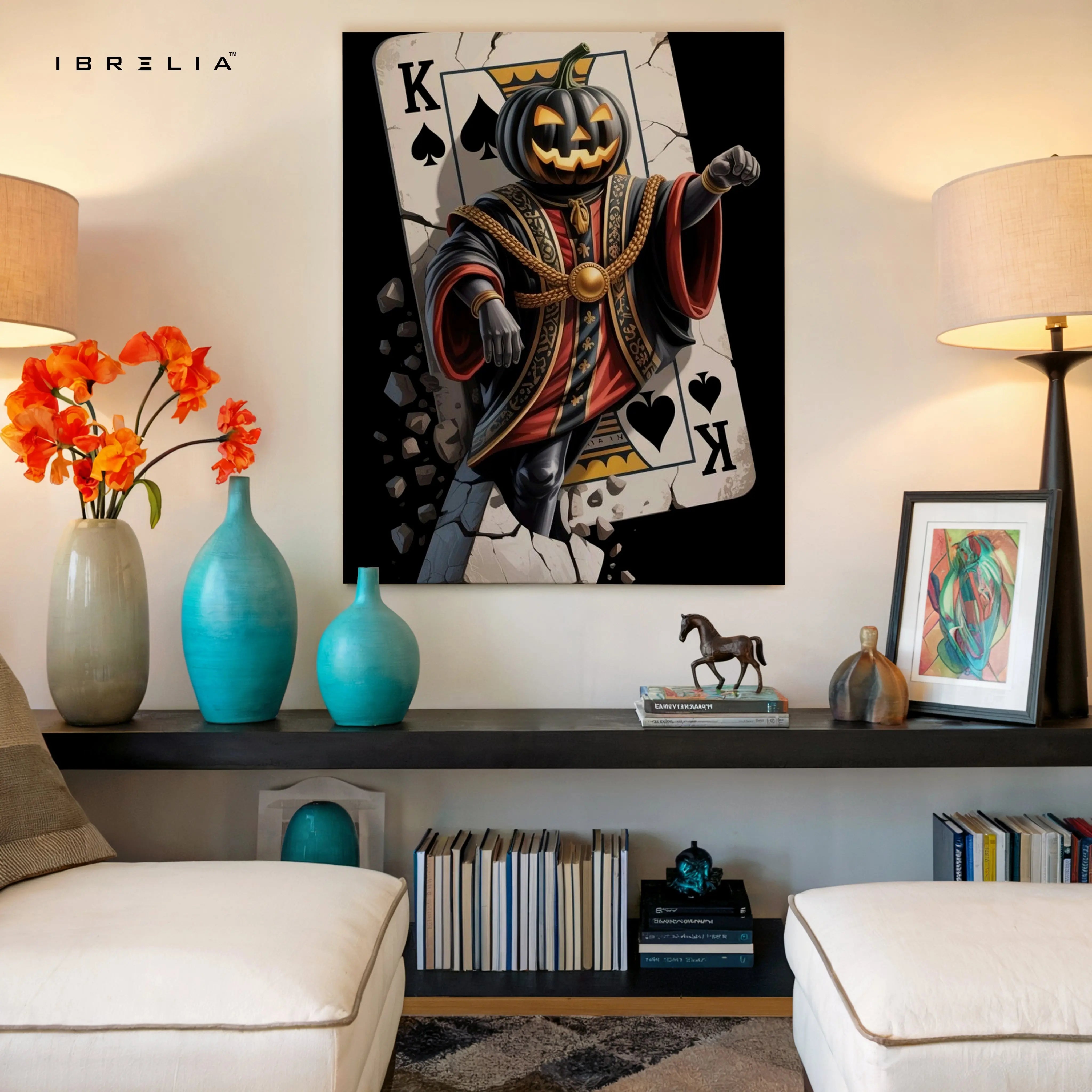 Pumpkin King of Spades Art – 4K Ultra Wrap Frame Wall Art in Pakistan | IBRELIA™ IBRELIA