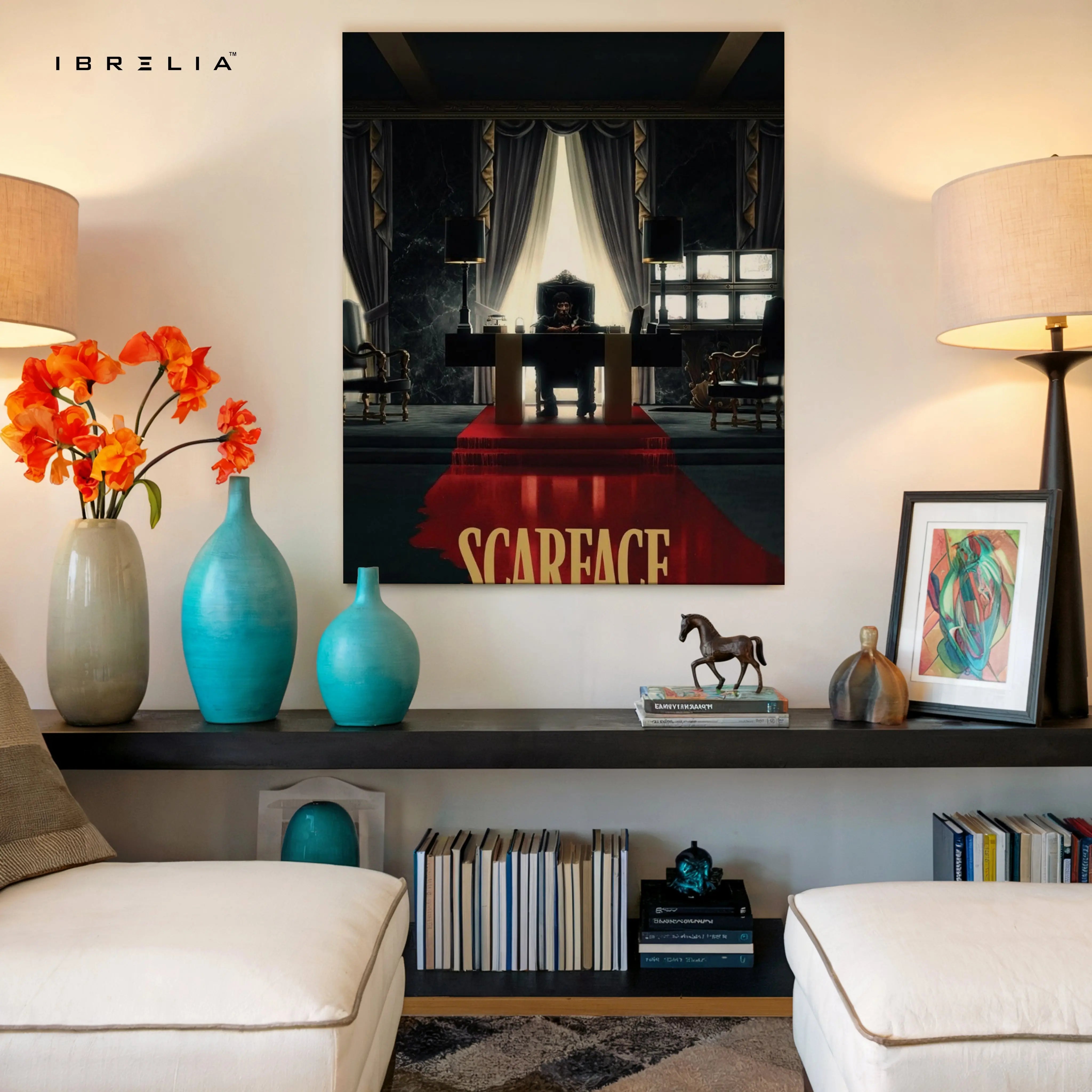 Scarface Throne Power Art – 4K Ultra Wrap Frame Wall Art in Pakistan | IBRELIA™ IBRELIA