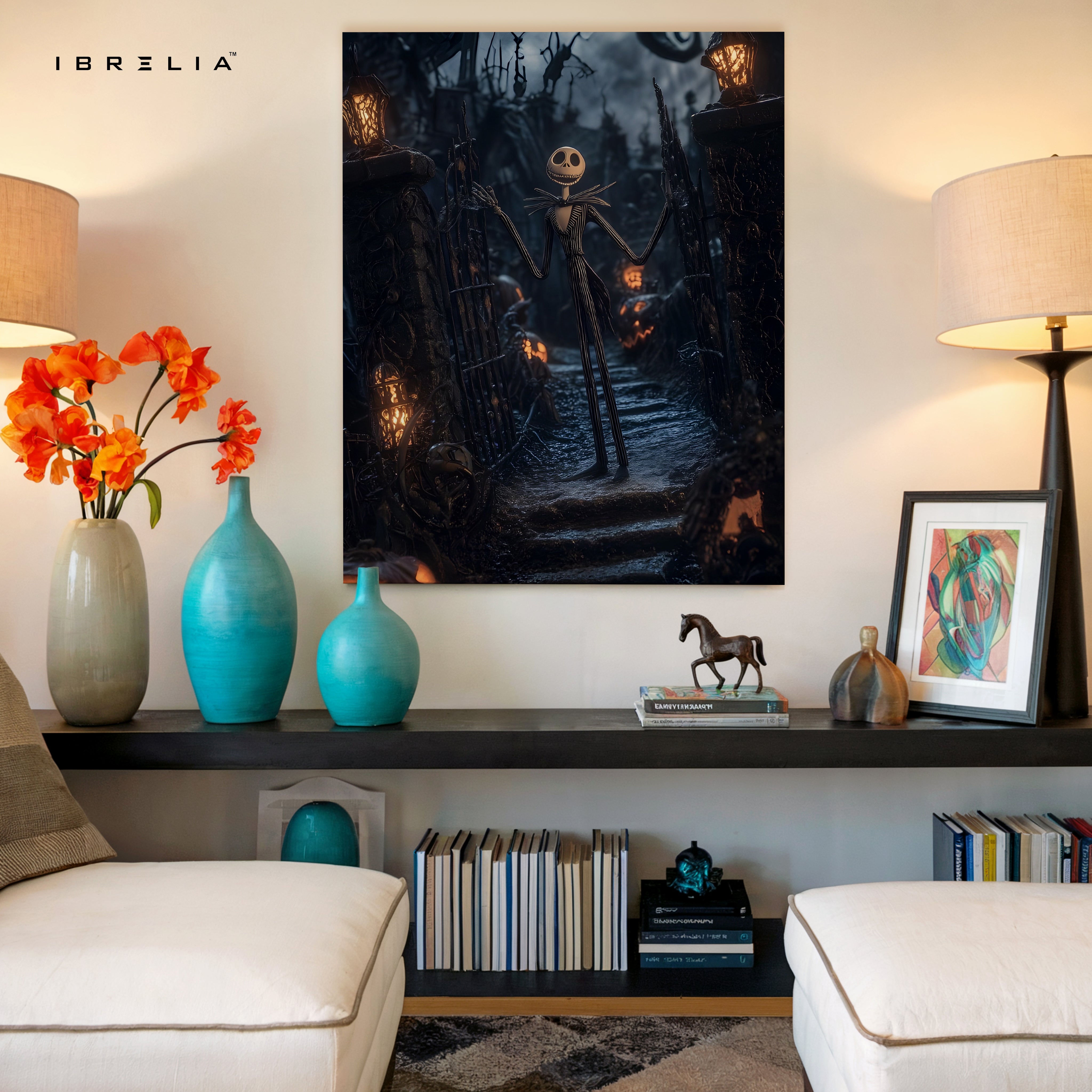 Pumpkin King Night Walk – Dark Fantasy Halloween Art | 4K Ultra Wrap Frame Wall Art in Pakistan | IBRELIA™