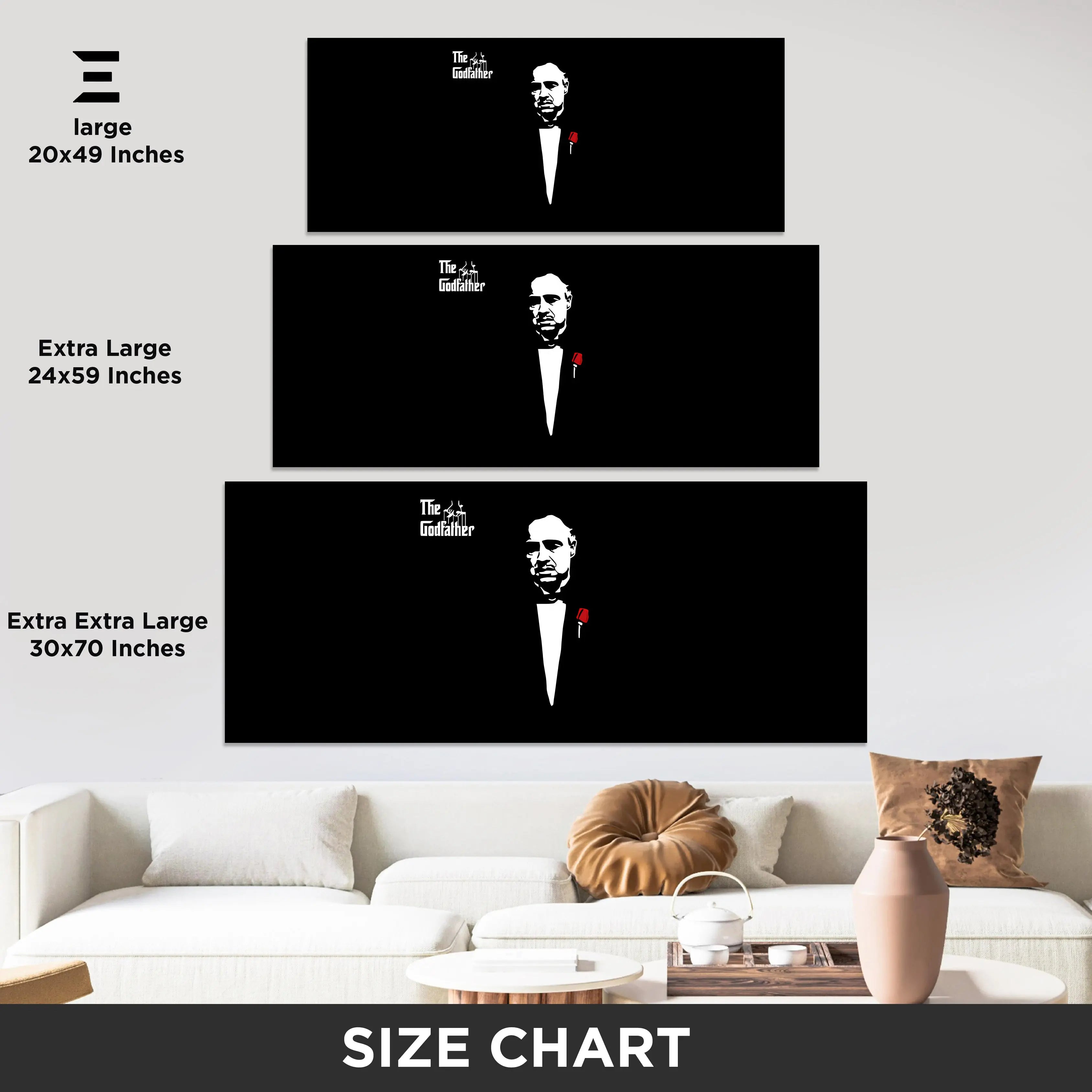 Ultra Wide Wall Art – The Godfather Minimal Classic Design | IBRELIA™ IBRELIA