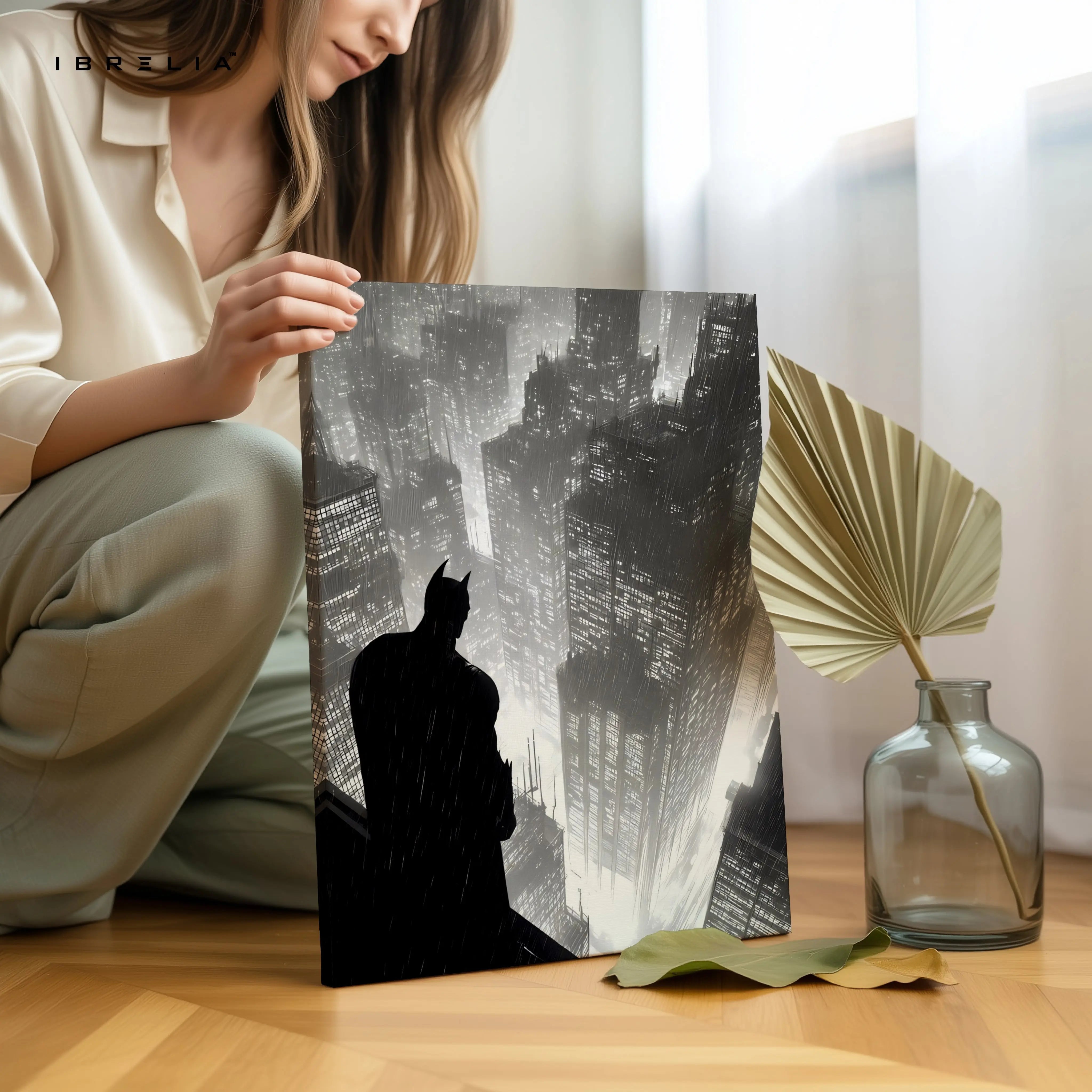 Midnight Vigil Silhouette – Dark Cinematic Cityscape Art | 4K Ultra Wrap Frame Wall Art in Pakistan | IBRELIA™ IBRELIA