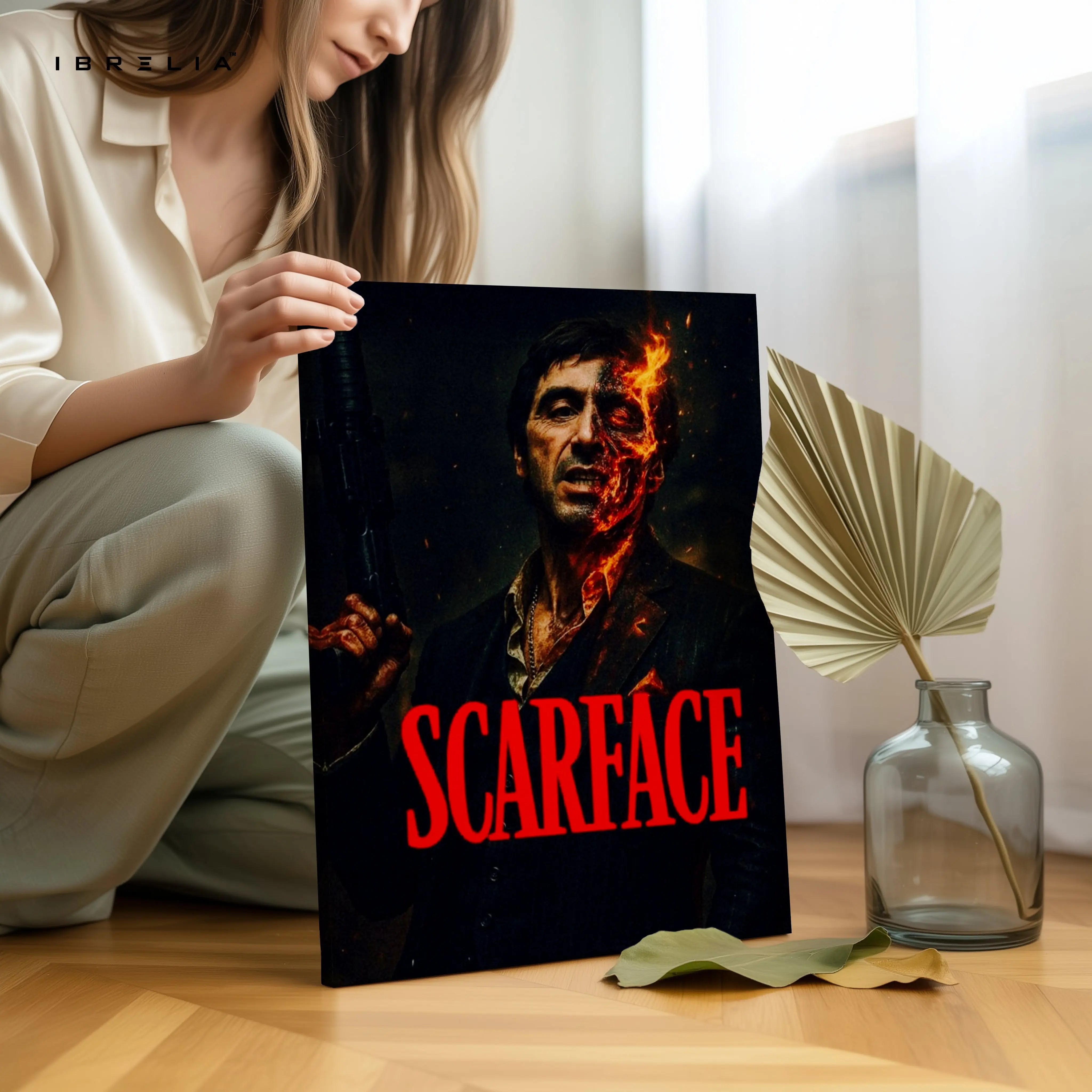 Scarface Inferno Portrait – Cinematic Crime Art 4K Ultra Wrap Frame Wall Art in Pakistan | IBRELIA™ IBRELIA