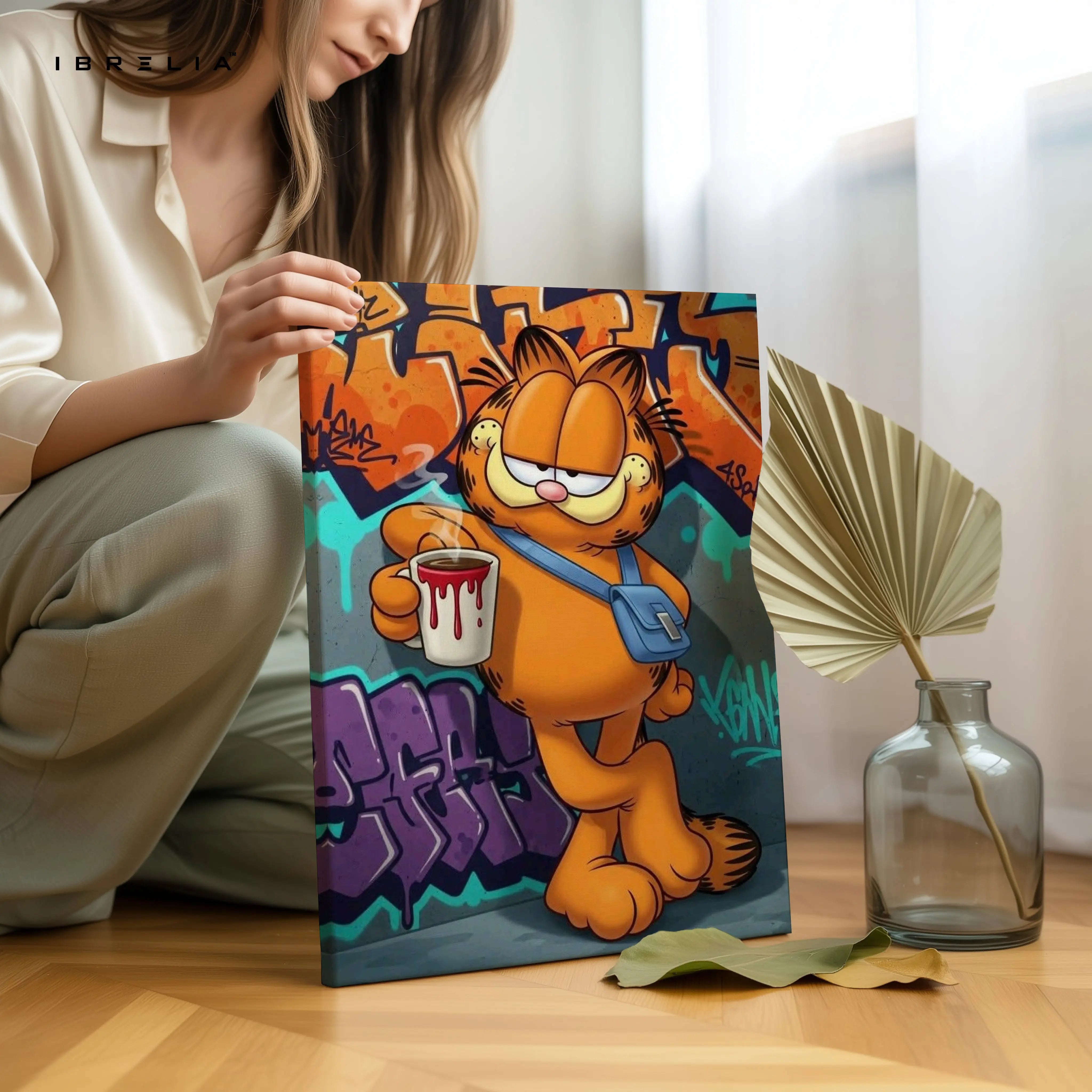 Urban Garfield Graffiti Art – 4K Ultra Wrap Frame Wall Art in Pakistan | IBRELIA™ IBRELIA