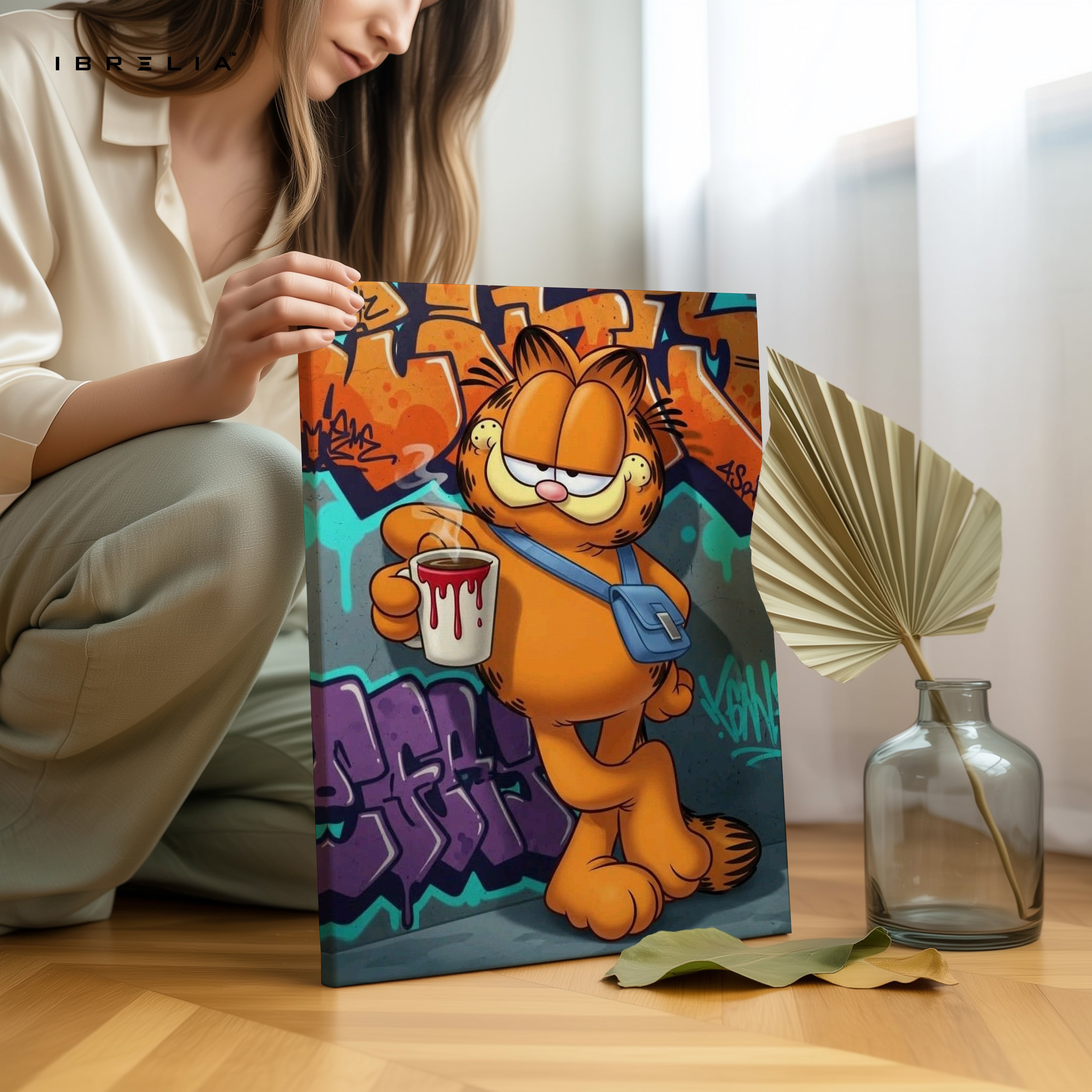 Urban Garfield Graffiti Art – 4K Ultra Wrap Frame Wall Art in Pakistan | IBRELIA™