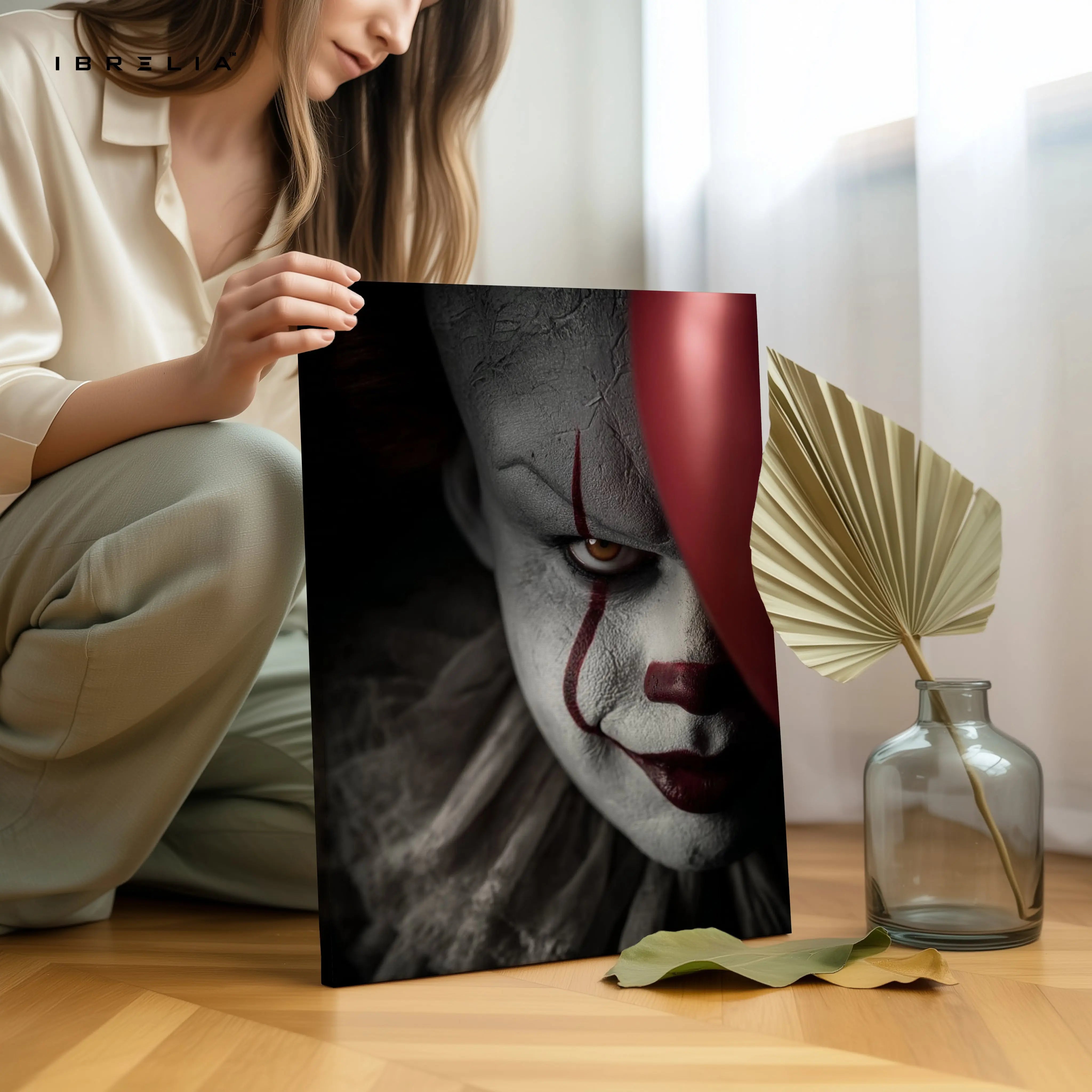 Crimson Gaze Apparition – Dark Cinematic Horror Portrait | 4K Ultra Wrap Frame Wall Art in Pakistan | IBRELIA™ IBRELIA