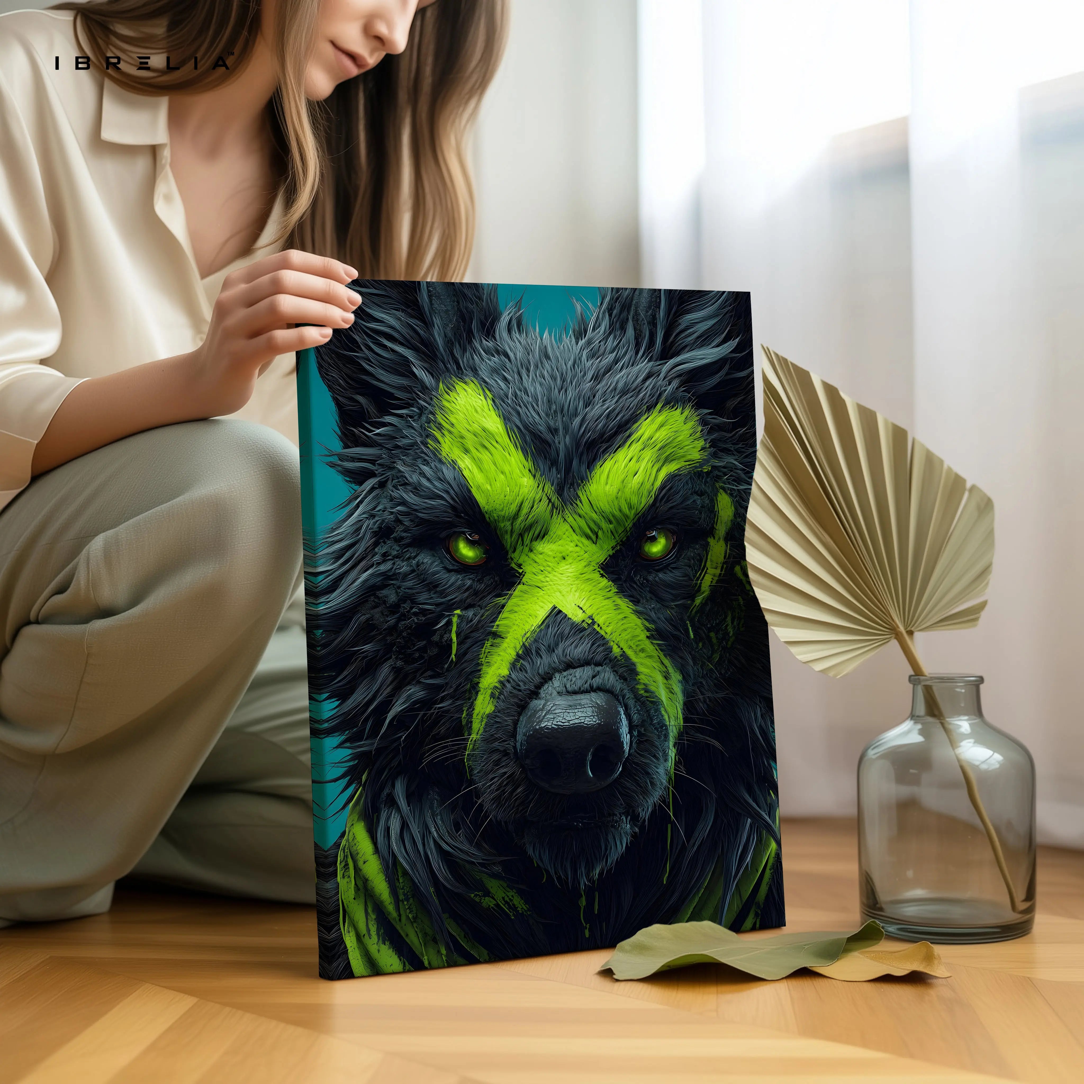 Neon Wolf X Mark Pop Art – 4K Ultra Wrap Frame Wall Art in Pakistan | IBRELIA™ IBRELIA