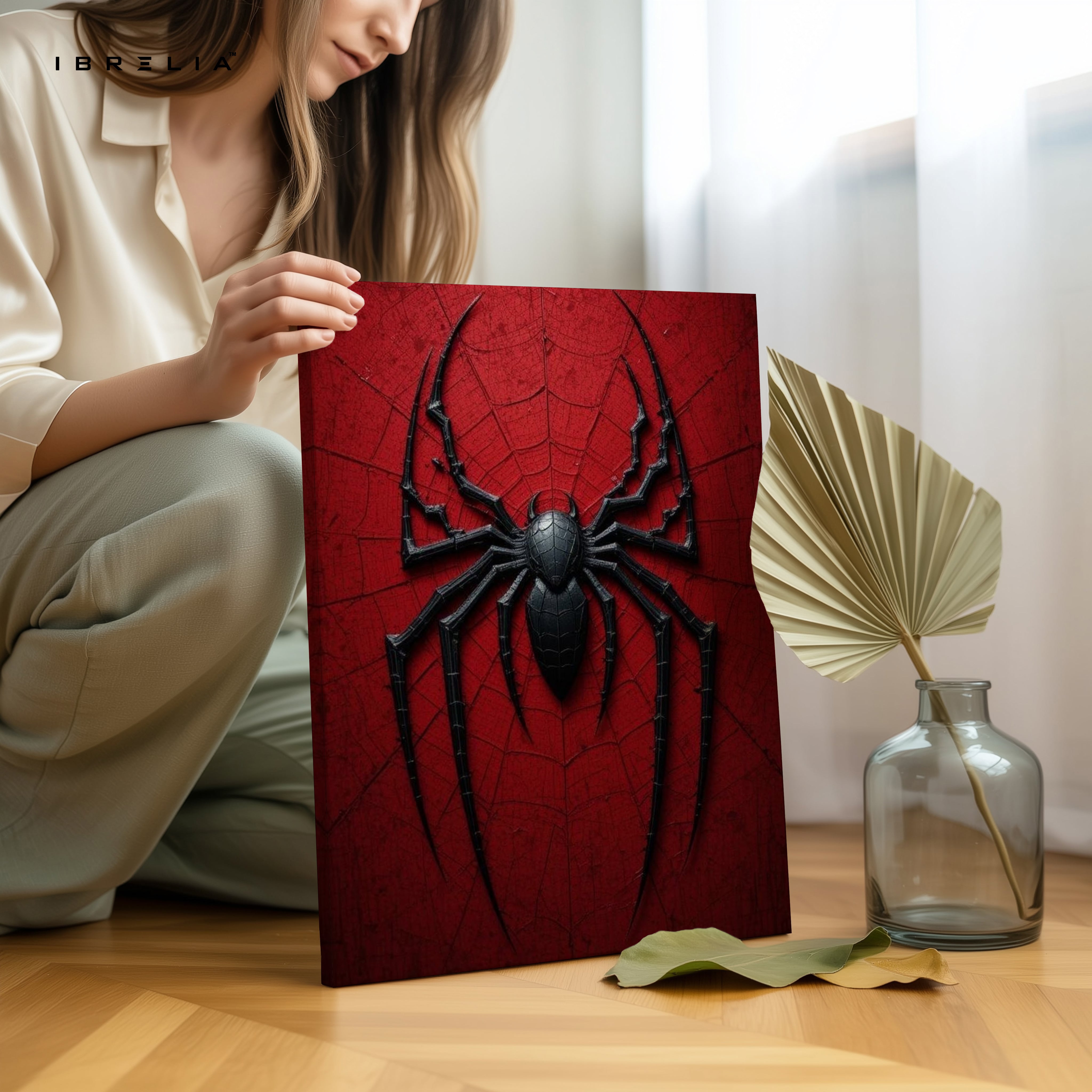 Crimson Arachnid Emblem Art – 4K Ultra Wrap Frame Wall Art in Pakistan | IBRELIA™