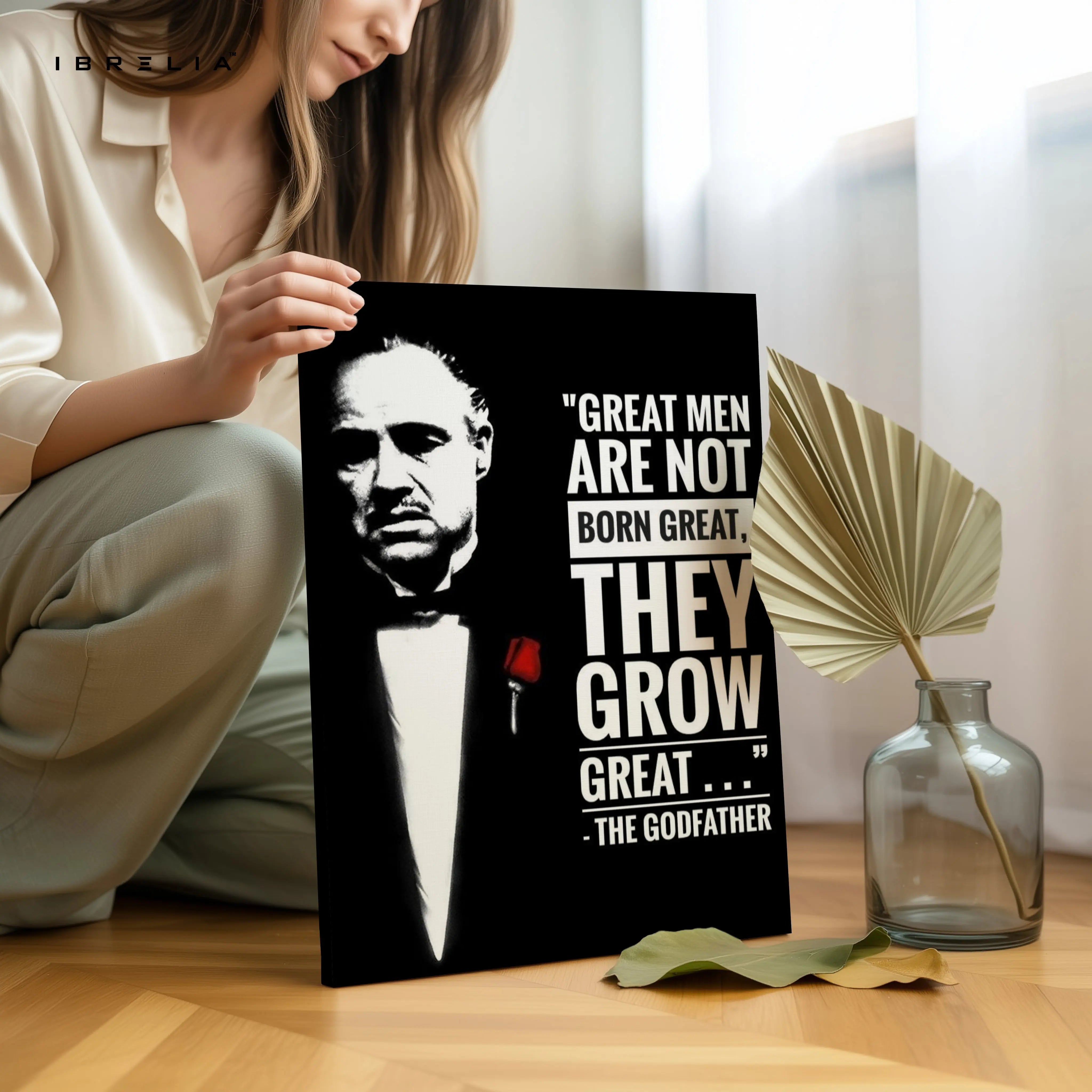 Great Men Grow Great – The Godfather Quote Art | 4K Ultra Wrap Frame Wall Art in Pakistan | IBRELIA™ IBRELIA