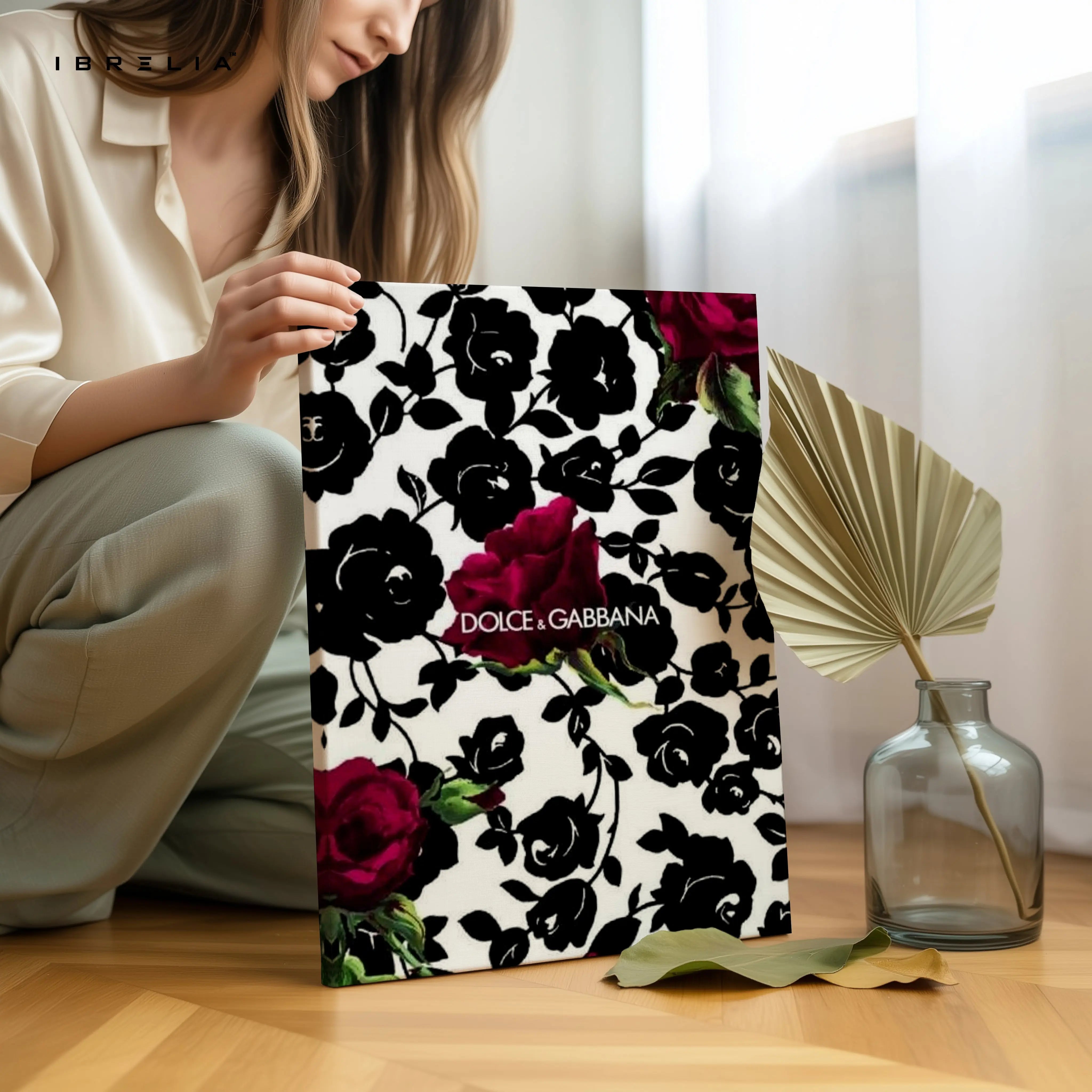 Luxury Rose Noir Pattern Art – Designer-Inspired Floral Wall Art | 4K Ultra Wrap Frame Wall Art in Pakistan | IBRELIA™ IBRELIA