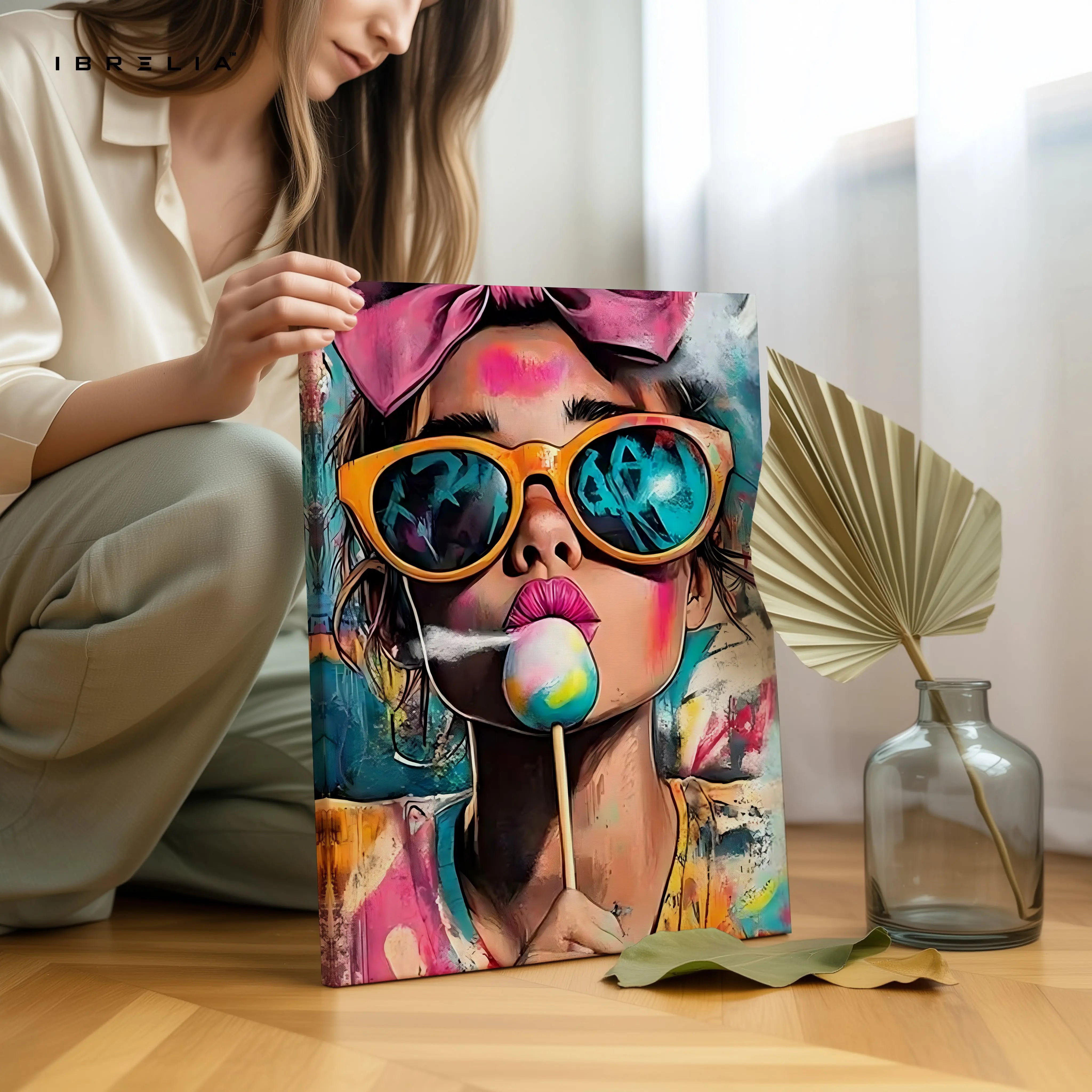 Pop Girl Lollipop Art – 4K Ultra Wrap Frame Wall Art in Pakistan | IBRELIA™ IBRELIA