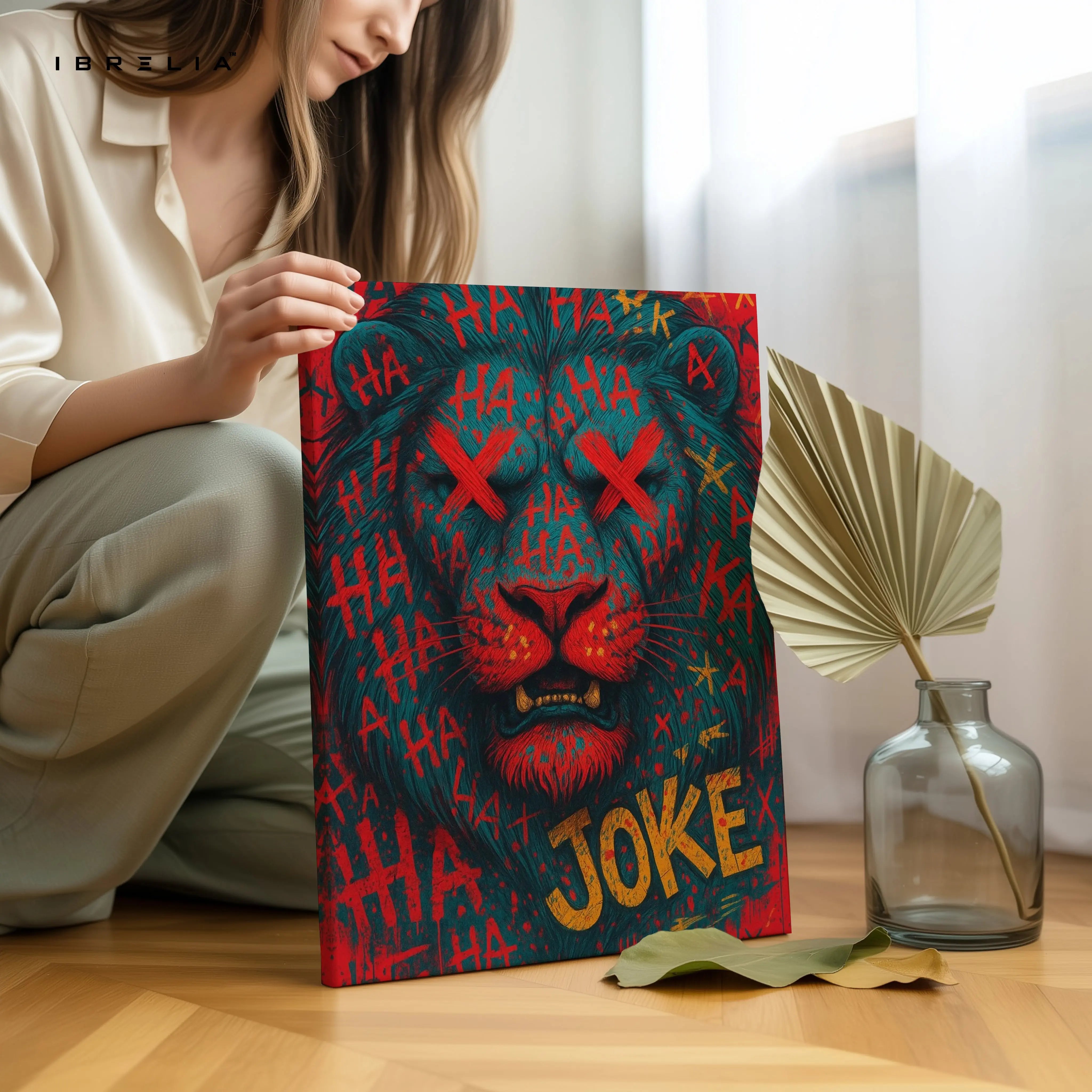 Joke Lion Graffiti Pop Art – 4K Ultra Wrap Frame Wall Art in Pakistan | IBRELIA™ IBRELIA