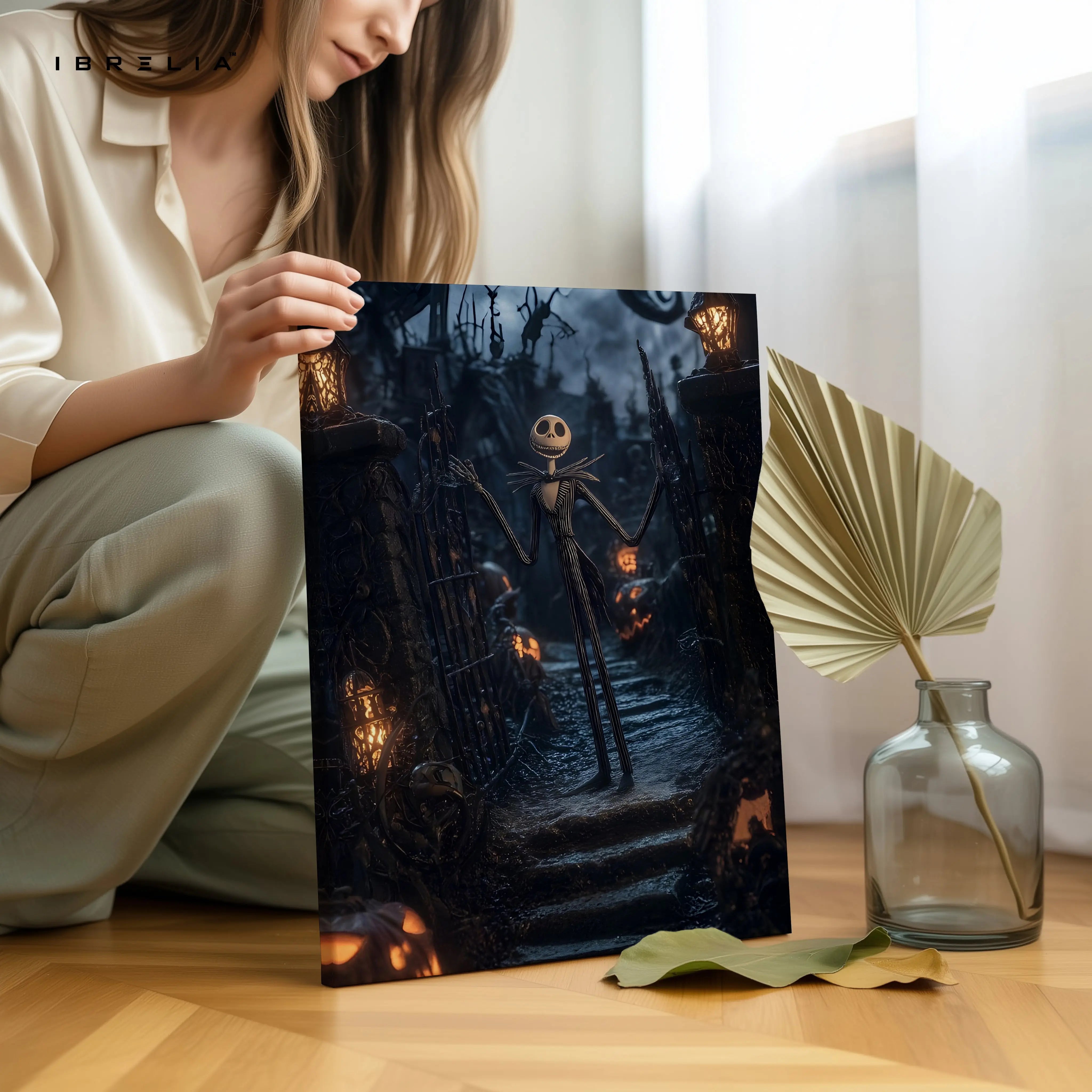 Pumpkin King Night Walk – Dark Fantasy Halloween Art | 4K Ultra Wrap Frame Wall Art in Pakistan | IBRELIA™ IBRELIA