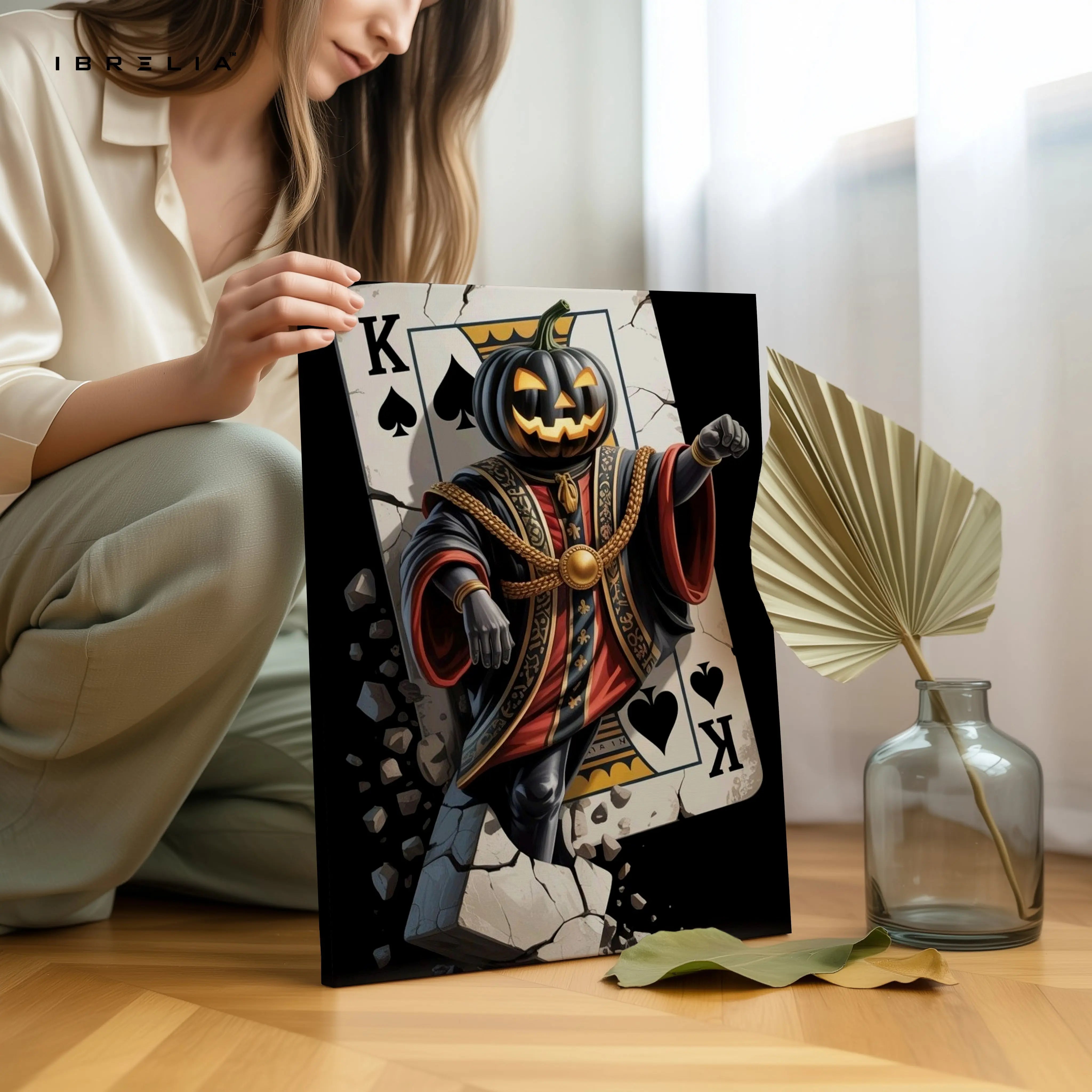 Pumpkin King of Spades Art – 4K Ultra Wrap Frame Wall Art in Pakistan | IBRELIA™ IBRELIA