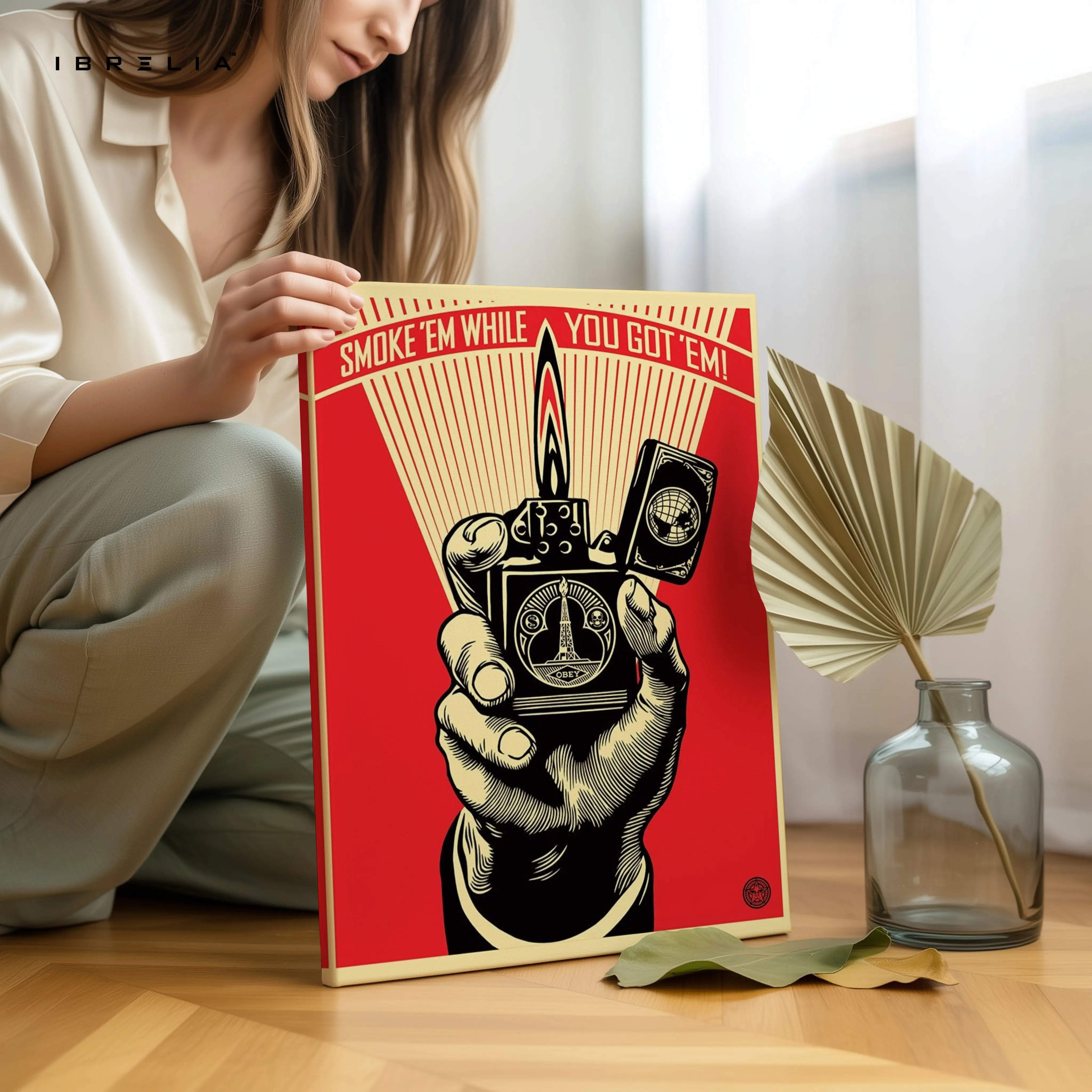 Smoke ’Em While You Got ’Em – Vintage Propaganda Lighter Art | 4K Ultra Wrap Frame Wall Art in Pakistan | IBRELIA™ IBRELIA