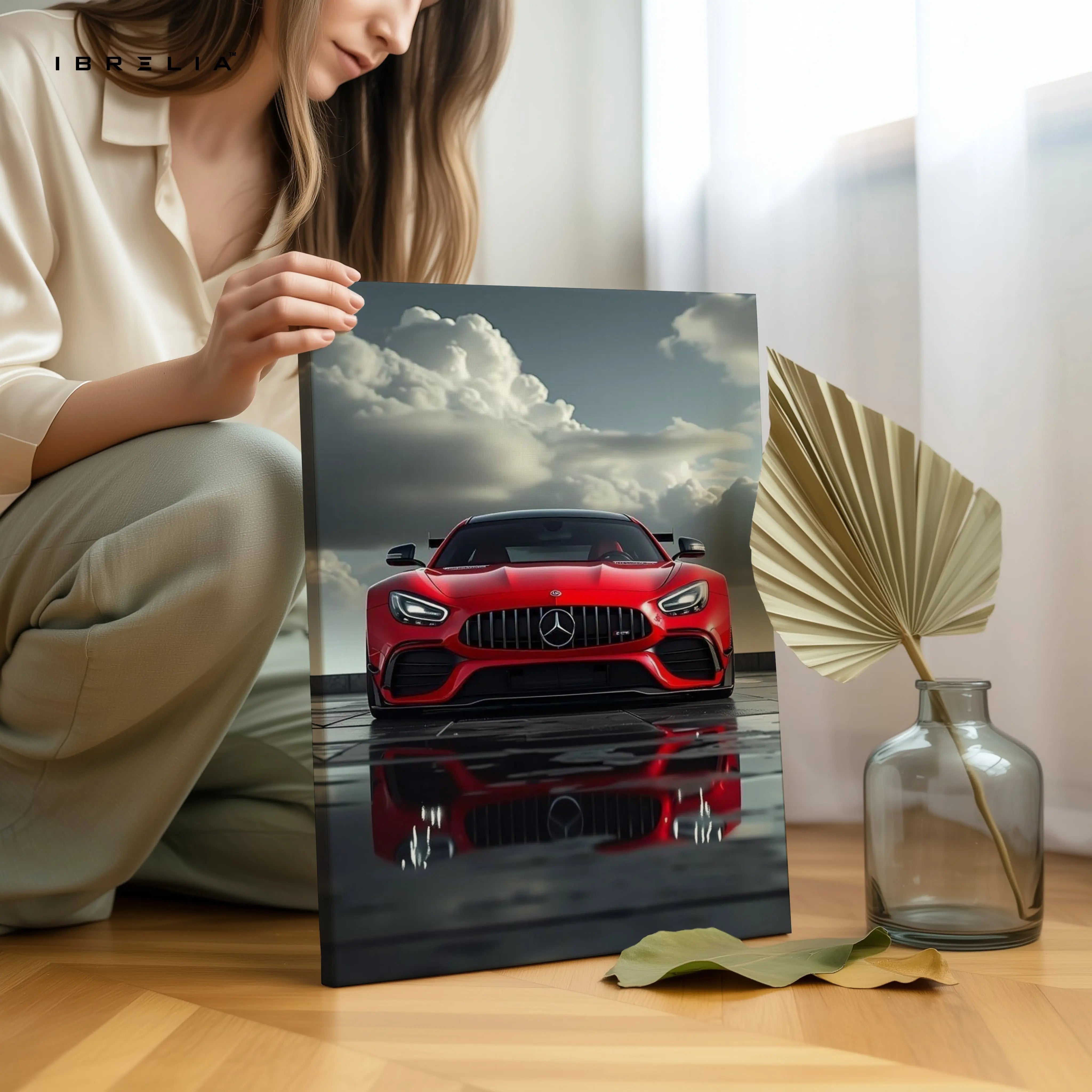 Mercedes AMG GT Power Reflection – 4K Ultra Wrap Frame Wall Art in Pakistan | IBRELIA™ IBRELIA