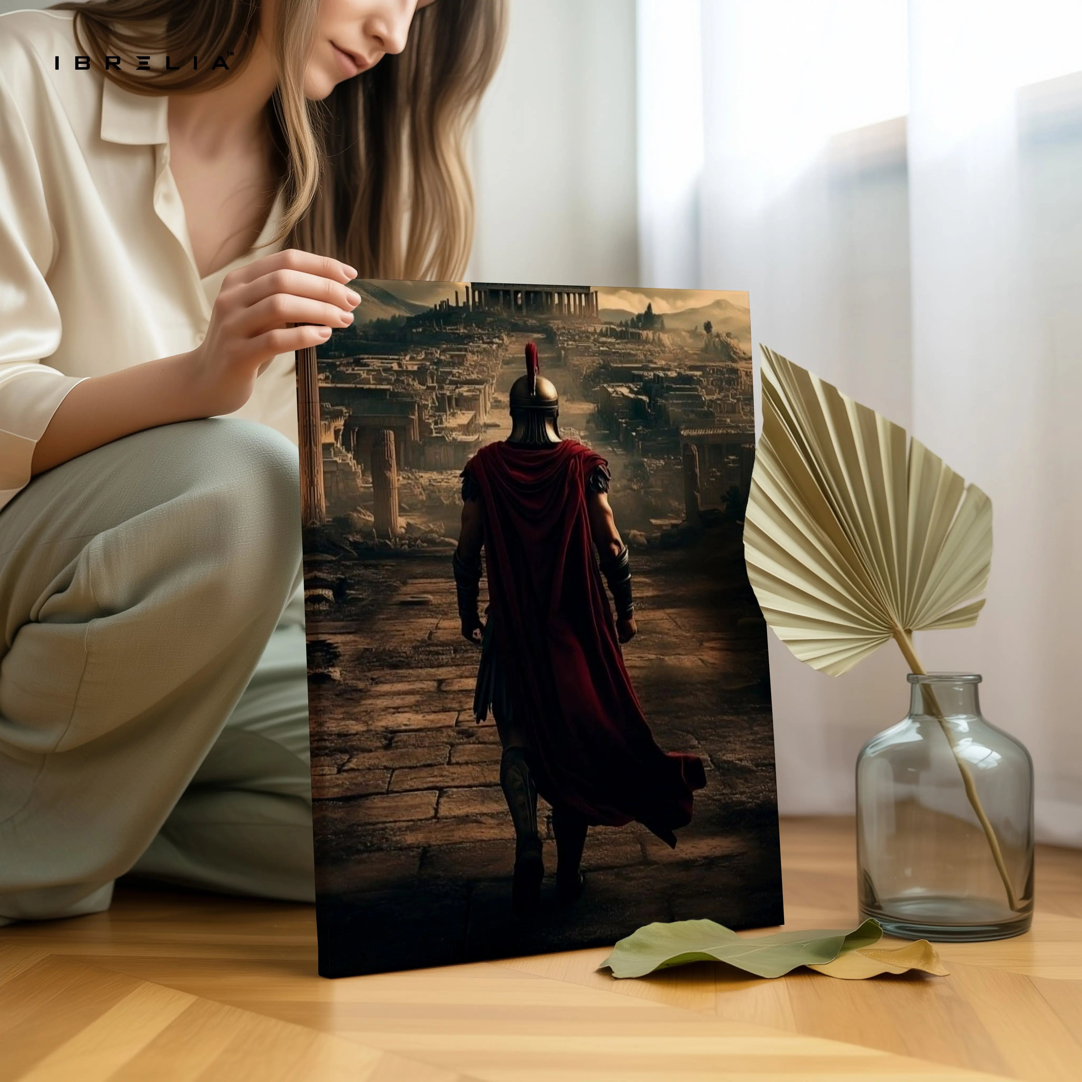 Spartan Ascension Art – Dark Cinematic Roman Warrior Wall Art | 4K Ultra Wrap Frame Wall Art in Pakistan | IBRELIA™ IBRELIA
