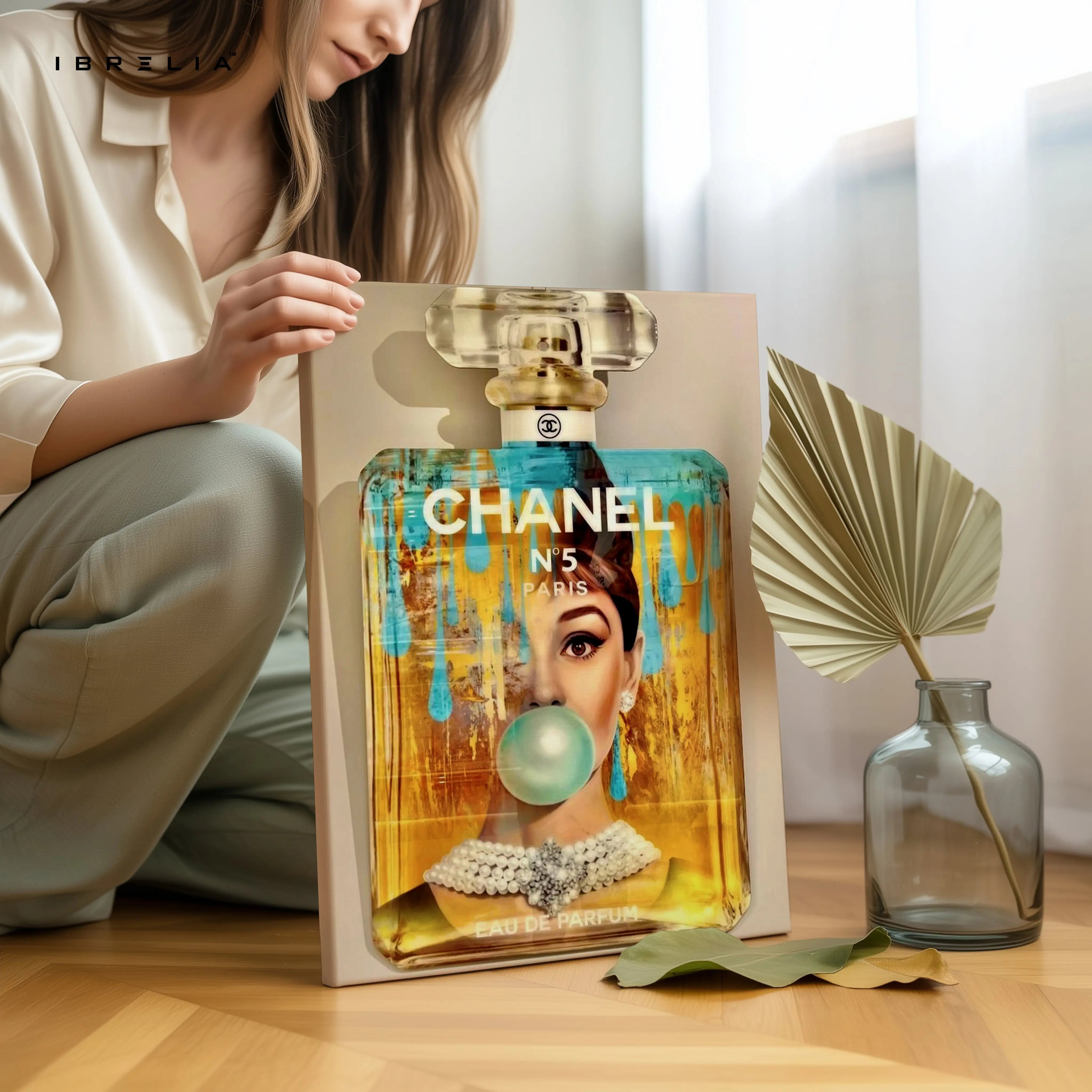 Chanel No.5 Bubble Glam Art – 4K Ultra Wrap Frame Wall Art in Pakistan | IBRELIA™ IBRELIA
