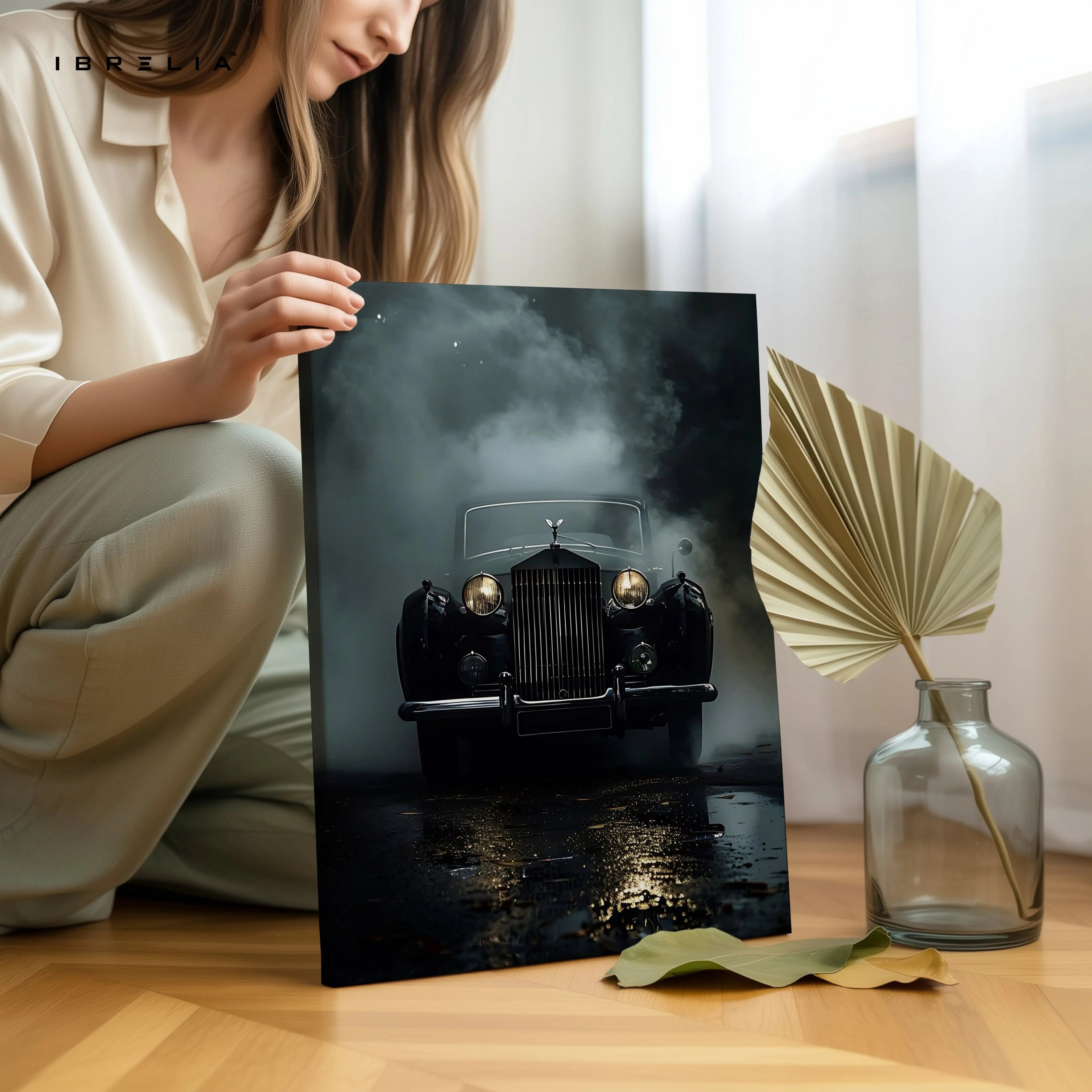 Vintage Noir Elegance – Classic Luxury Car Cinematic Art | 4K Ultra Wrap Frame Wall Art in Pakistan | IBRELIA™ IBRELIA