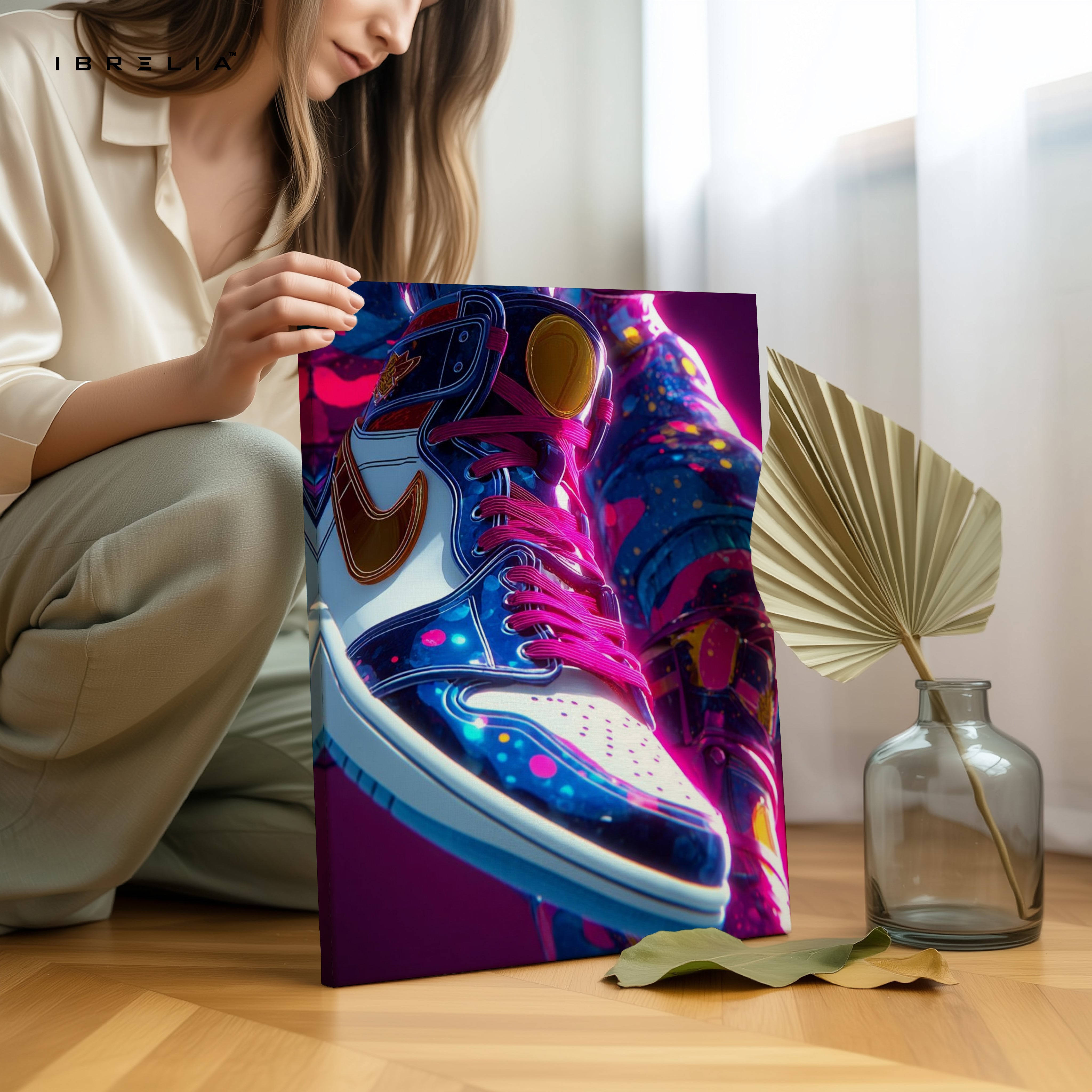 Neon Street Sneakers Art – 4K Ultra Wrap Frame Wall Art in Pakistan | IBRELIA™