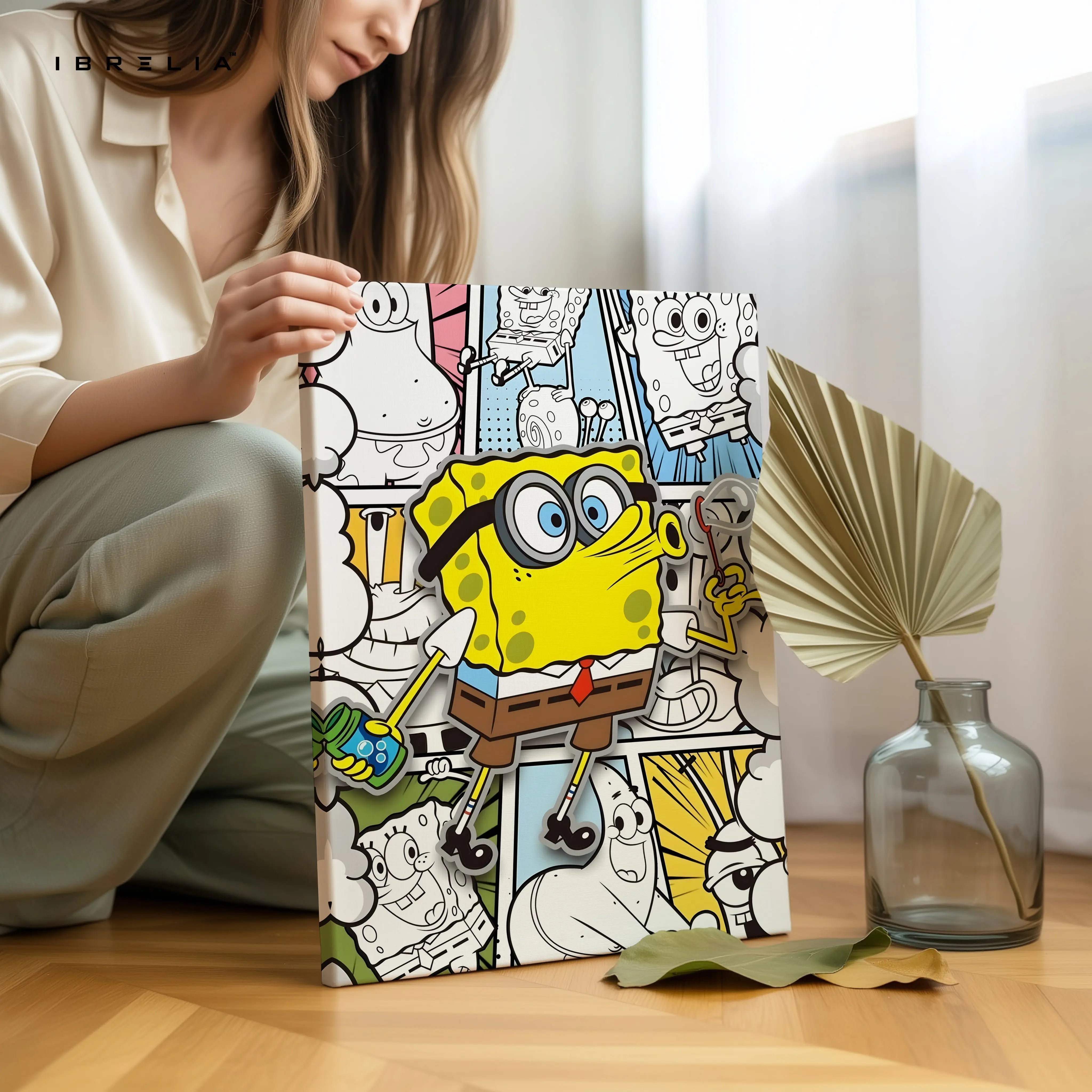 Sponge Pop Art Collage – 4K Ultra Wrap Frame Wall Art in Pakistan | IBRELIA™ IBRELIA