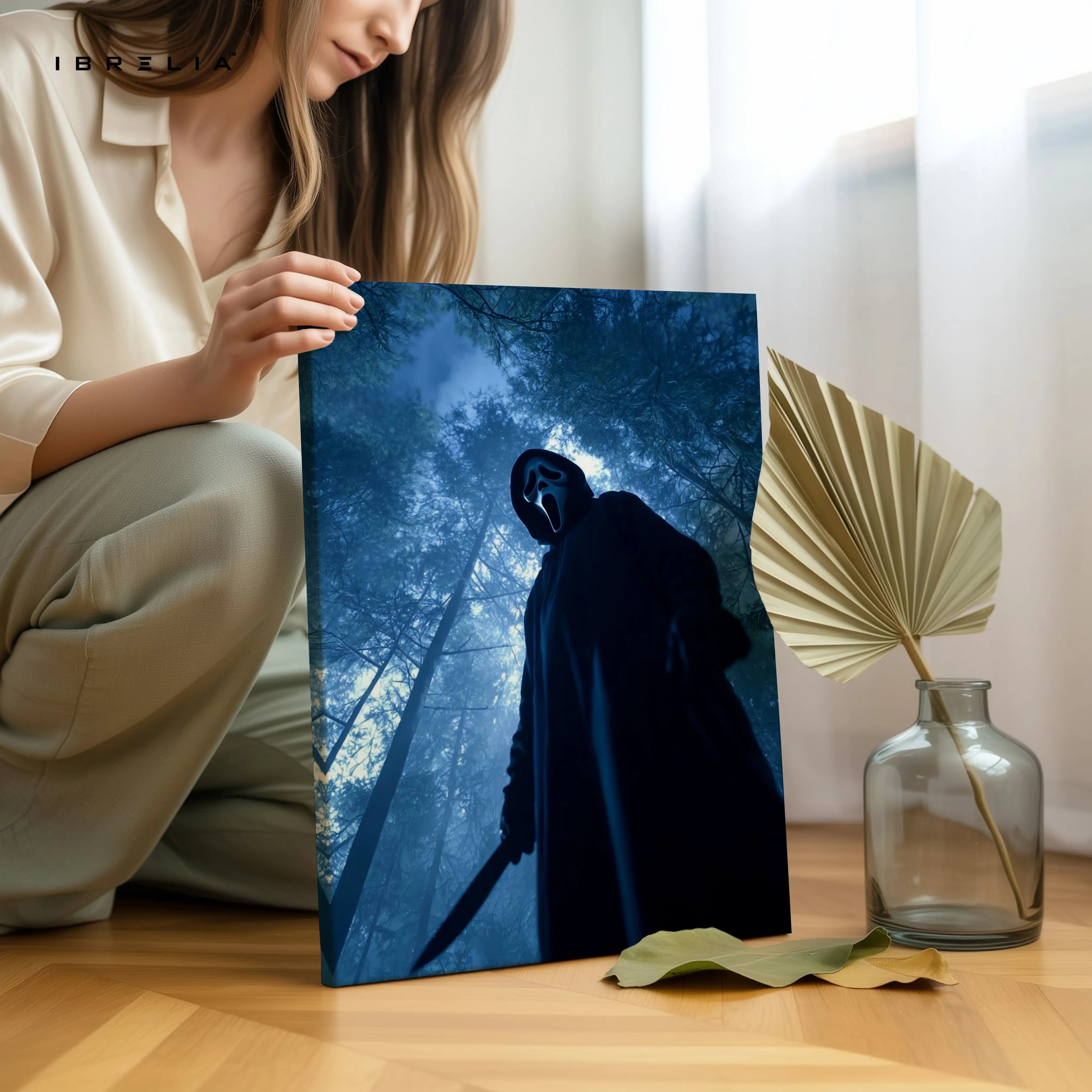 Midnight Forest Apparition – Dark Atmospheric Horror Art | 4K Ultra Wrap Frame Wall Art in Pakistan | IBRELIA™ IBRELIA