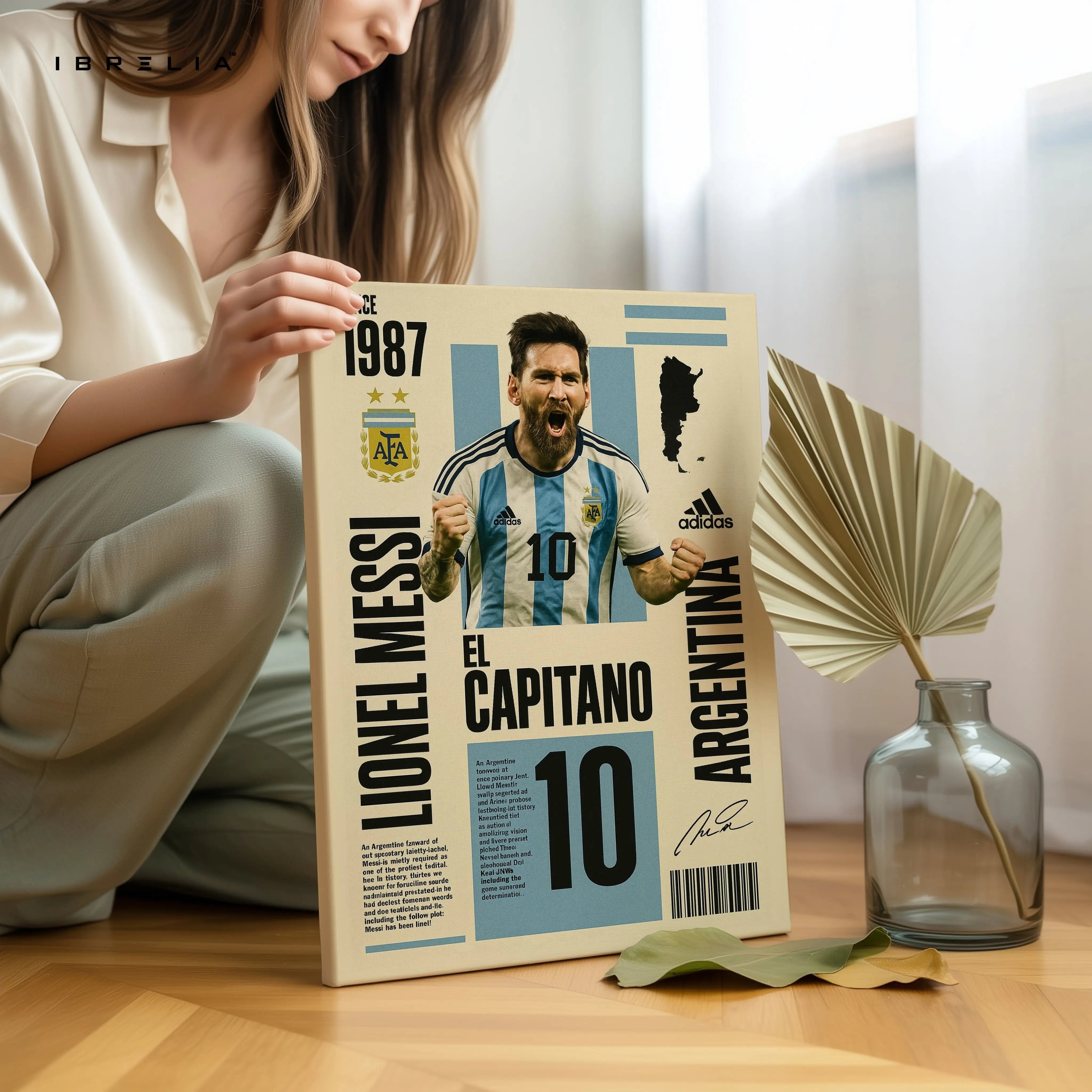 Lionel Messi “El Capitano” Argentina No.10 Poster Art – 4K Ultra Wrap Frame Wall Art in Pakistan | IBRELIA™ IBRELIA