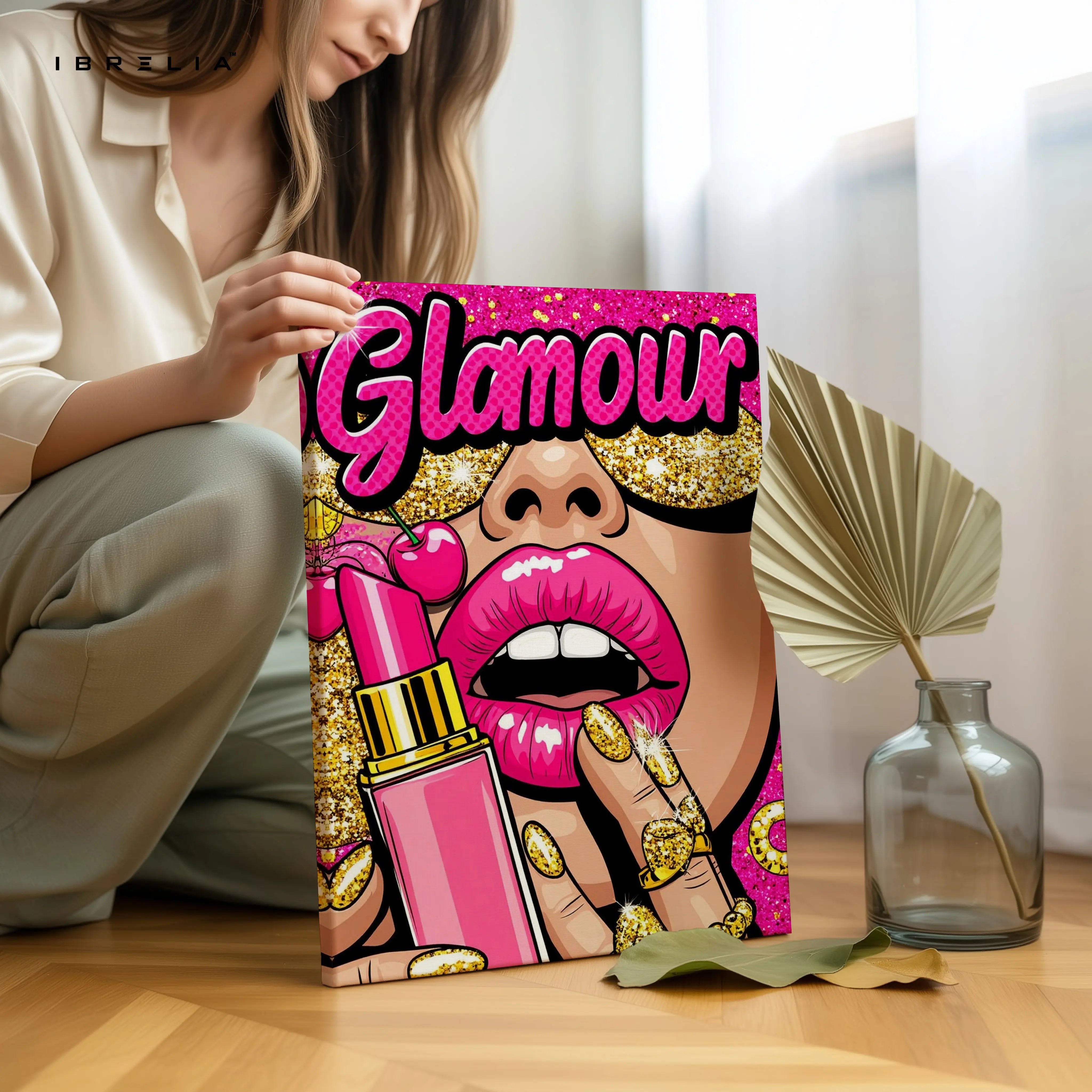 Glamour Pop Lips Art – 4K Ultra Wrap Frame Wall Art in Pakistan | IBRELIA™ IBRELIA