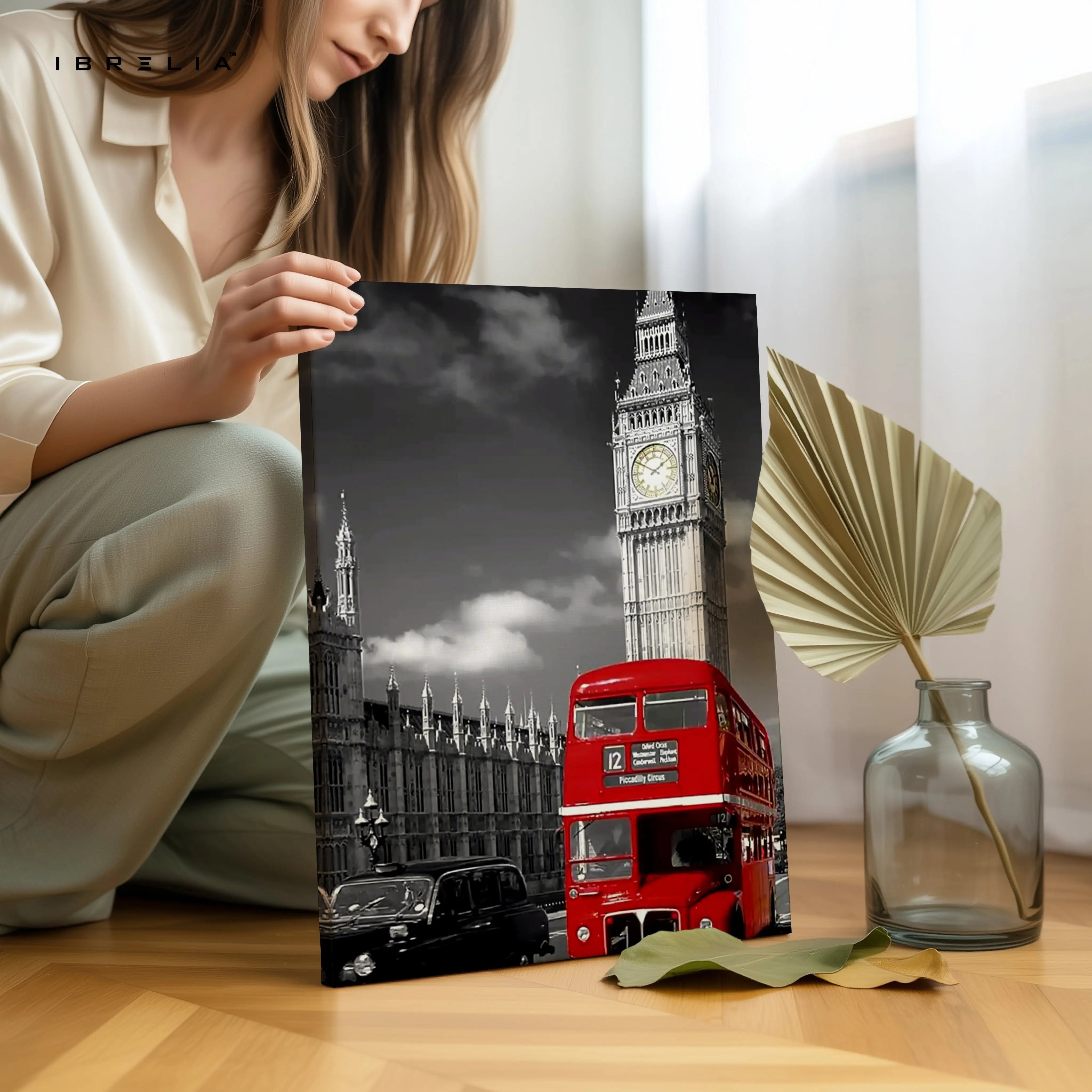London Red Bus Big Ben Art – 4K Ultra Wrap Frame Wall Art in Pakistan | IBRELIA™ IBRELIA