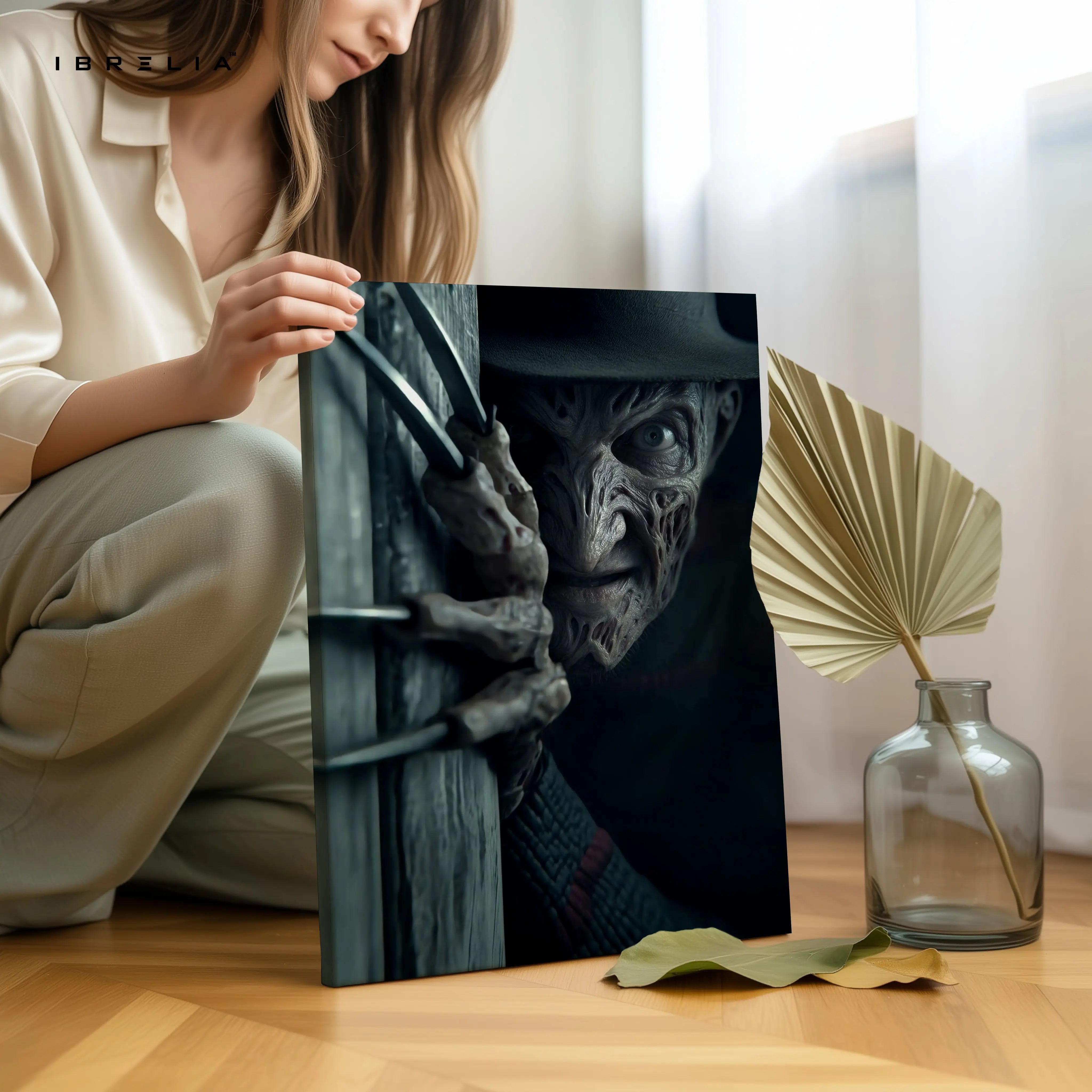 Shadow Claw Watcher – Dark Cinematic Horror Art | 4K Ultra Wrap Frame Wall Art in Pakistan | IBRELIA™ IBRELIA