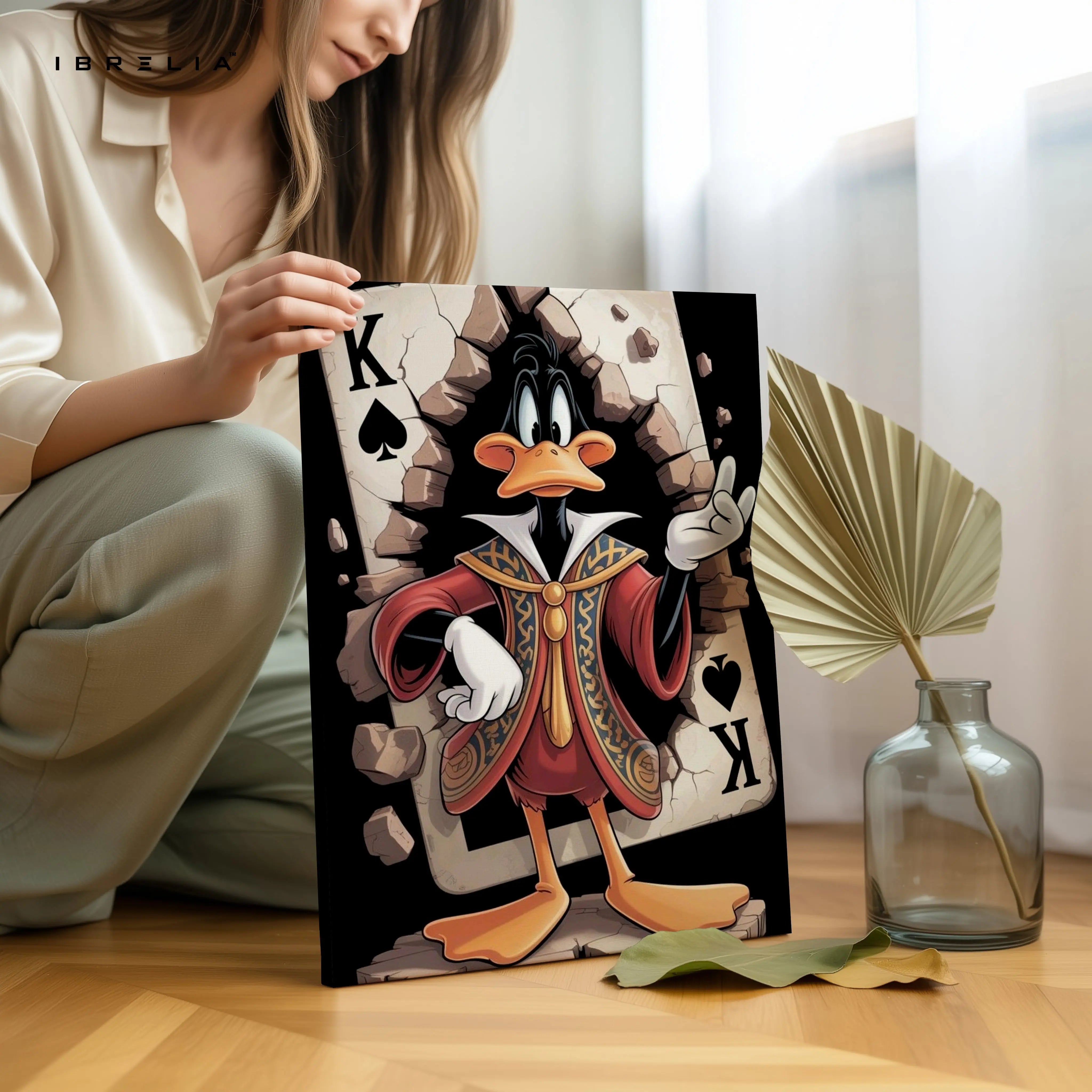 Daffy Duck King of Spades Art – 4K Ultra Wrap Frame Wall Art in Pakistan | IBRELIA™ IBRELIA