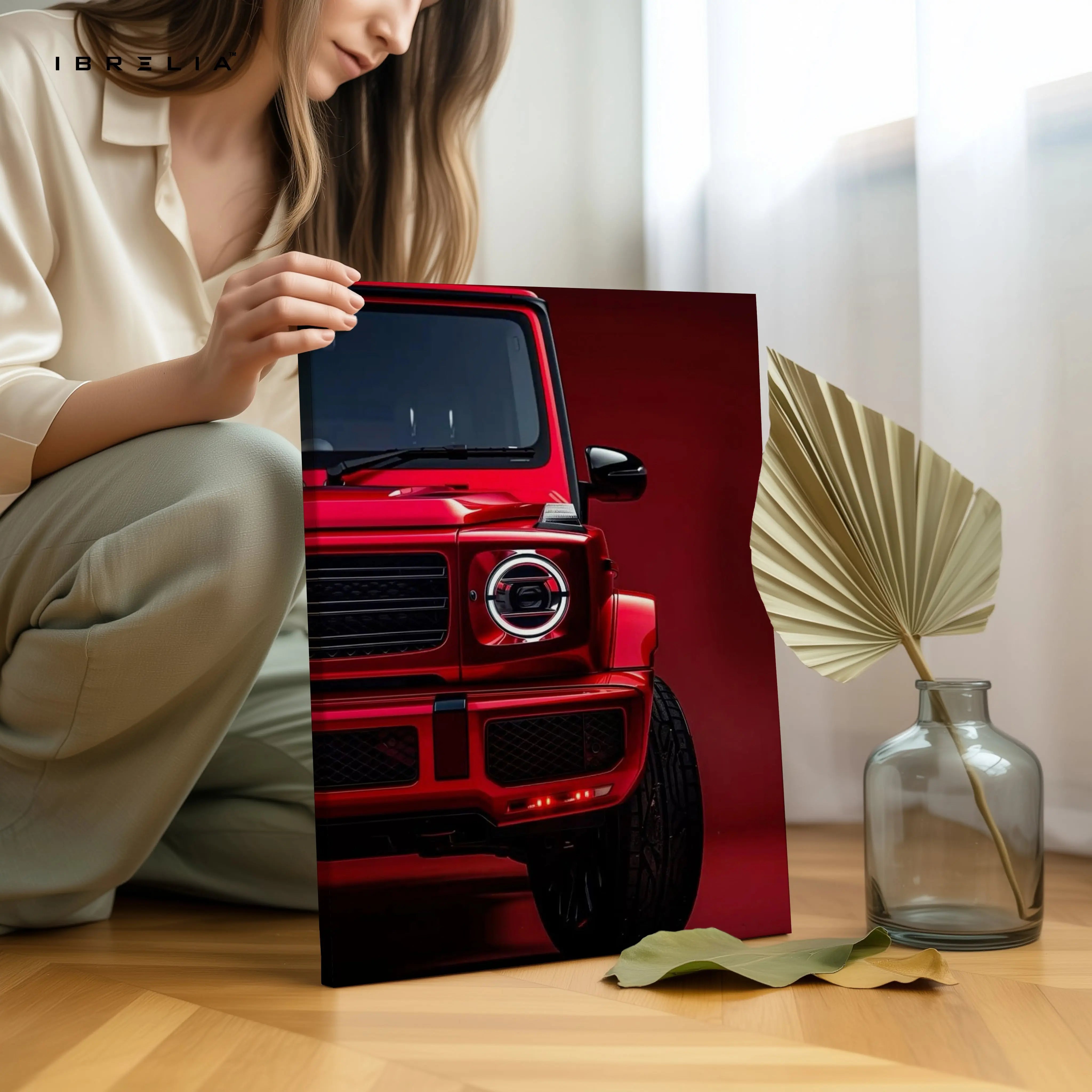 Red Beast Luxury SUV Art – 4K Ultra Wrap Frame Wall Art in Pakistan | IBRELIA™ IBRELIA