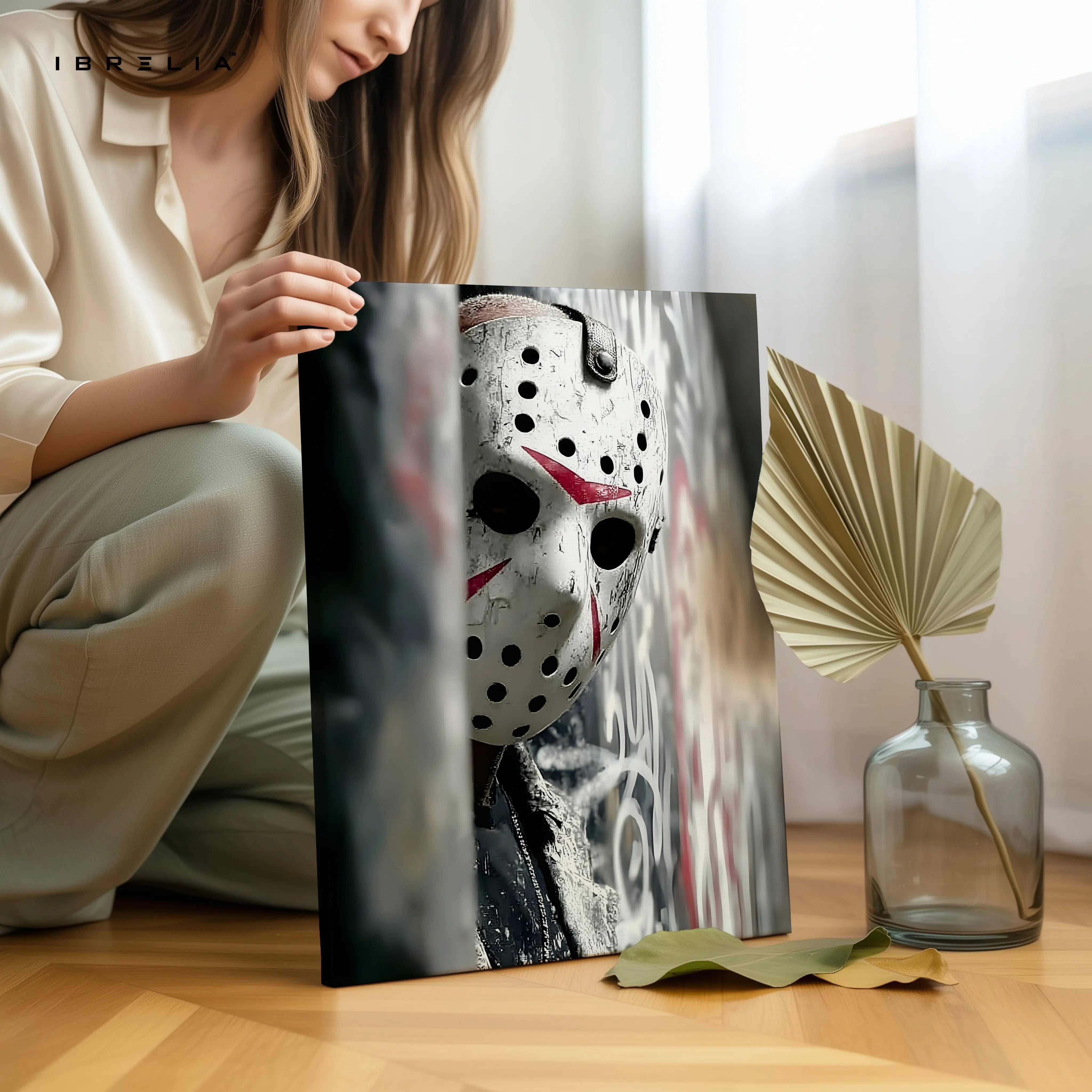 Jason Mask Shadow – Horror Icon 4K Ultra Wrap Frame Wall Art | IBRELIA™ IBRELIA