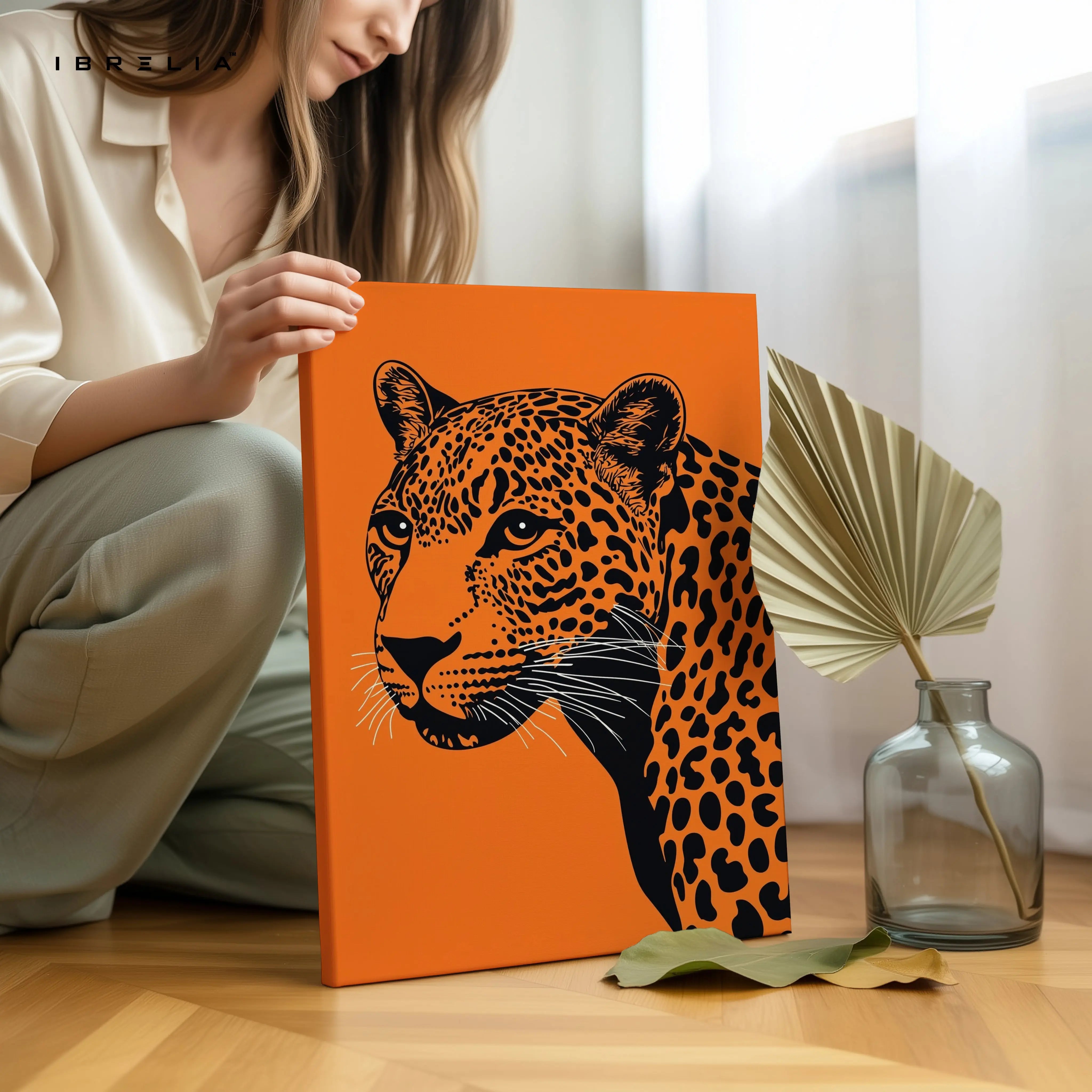 Majestic Leopard Minimal Art – 4K Ultra Wrap Frame Wall Art in Pakistan | IBRELIA™ IBRELIA