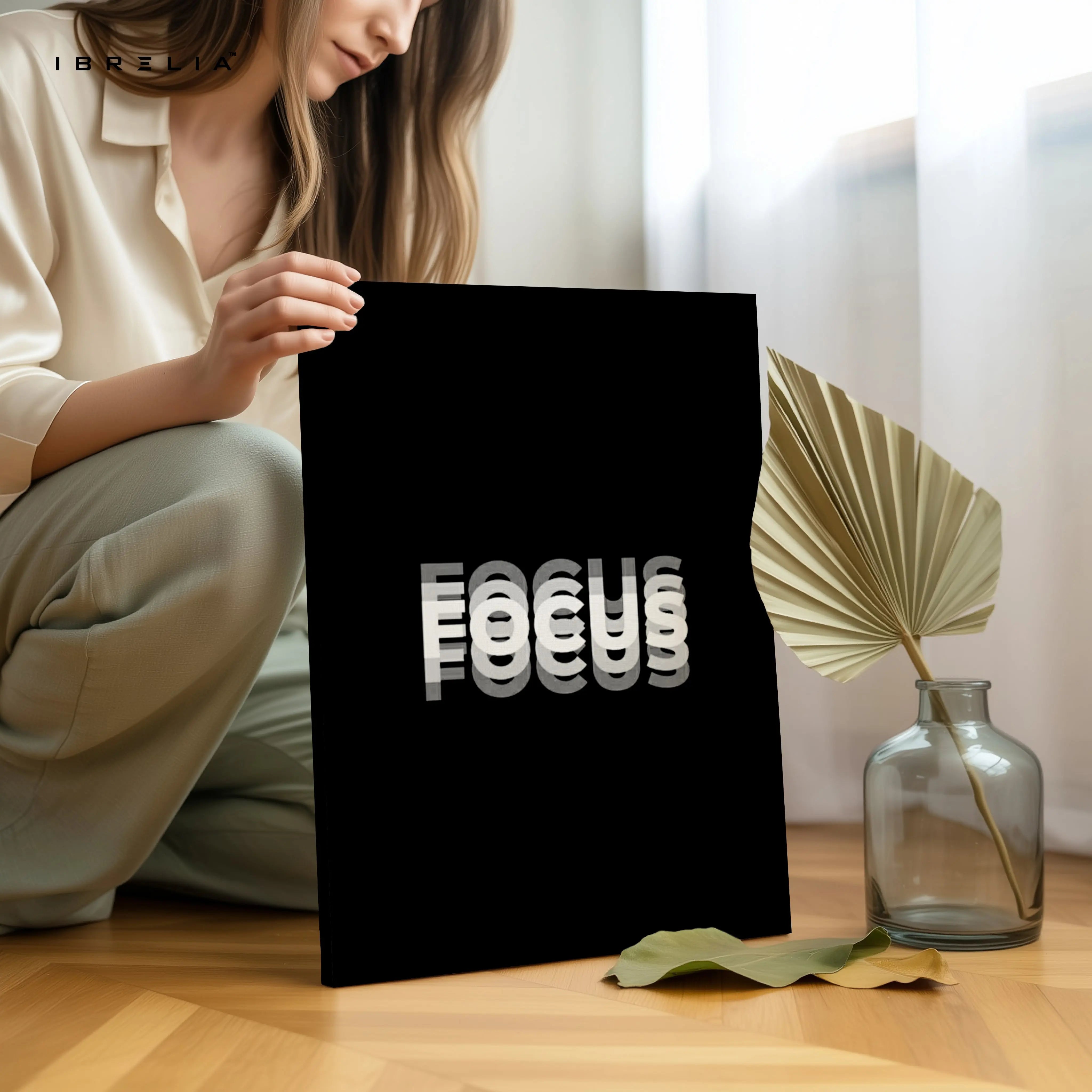 Focus Minimal Typography Art – Modern Motivation Quote | 4K Ultra Wrap Frame Wall Art in Pakistan | IBRELIA™ IBRELIA